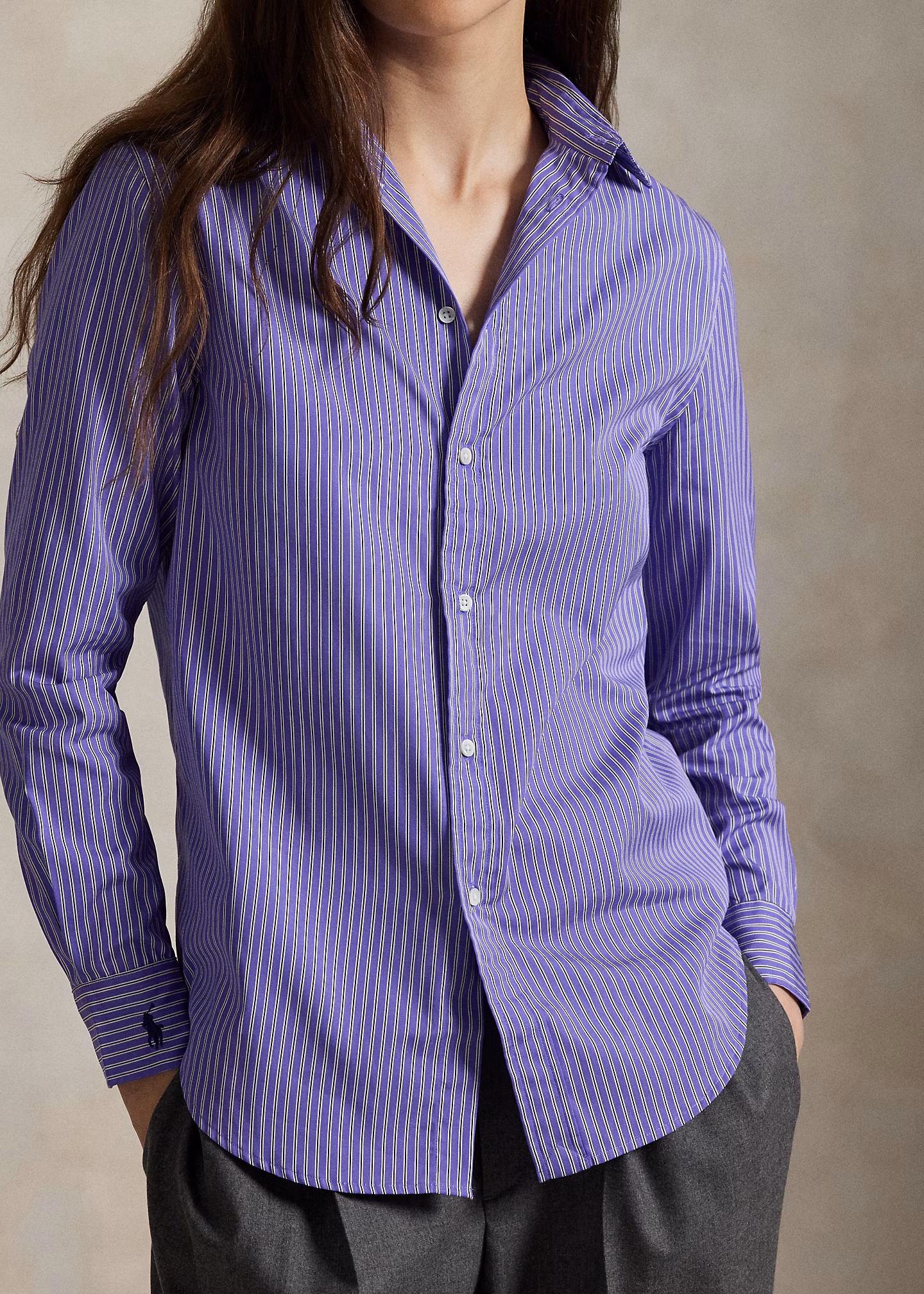 Classic-Fit Baumwollhemd mit Streifen - RALPH LAUREN OUTLET