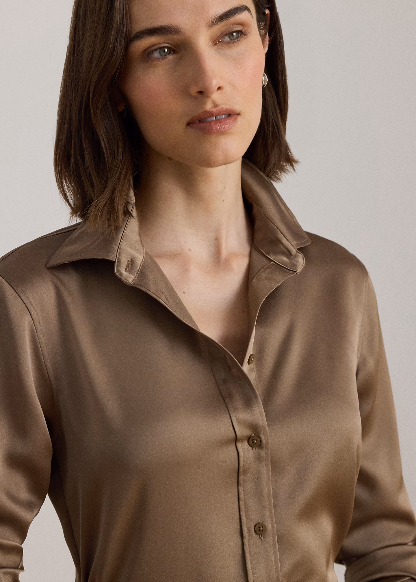 Classic-Fit Hemd aus Satin-Charmeuse - RALPH LAUREN OUTLET