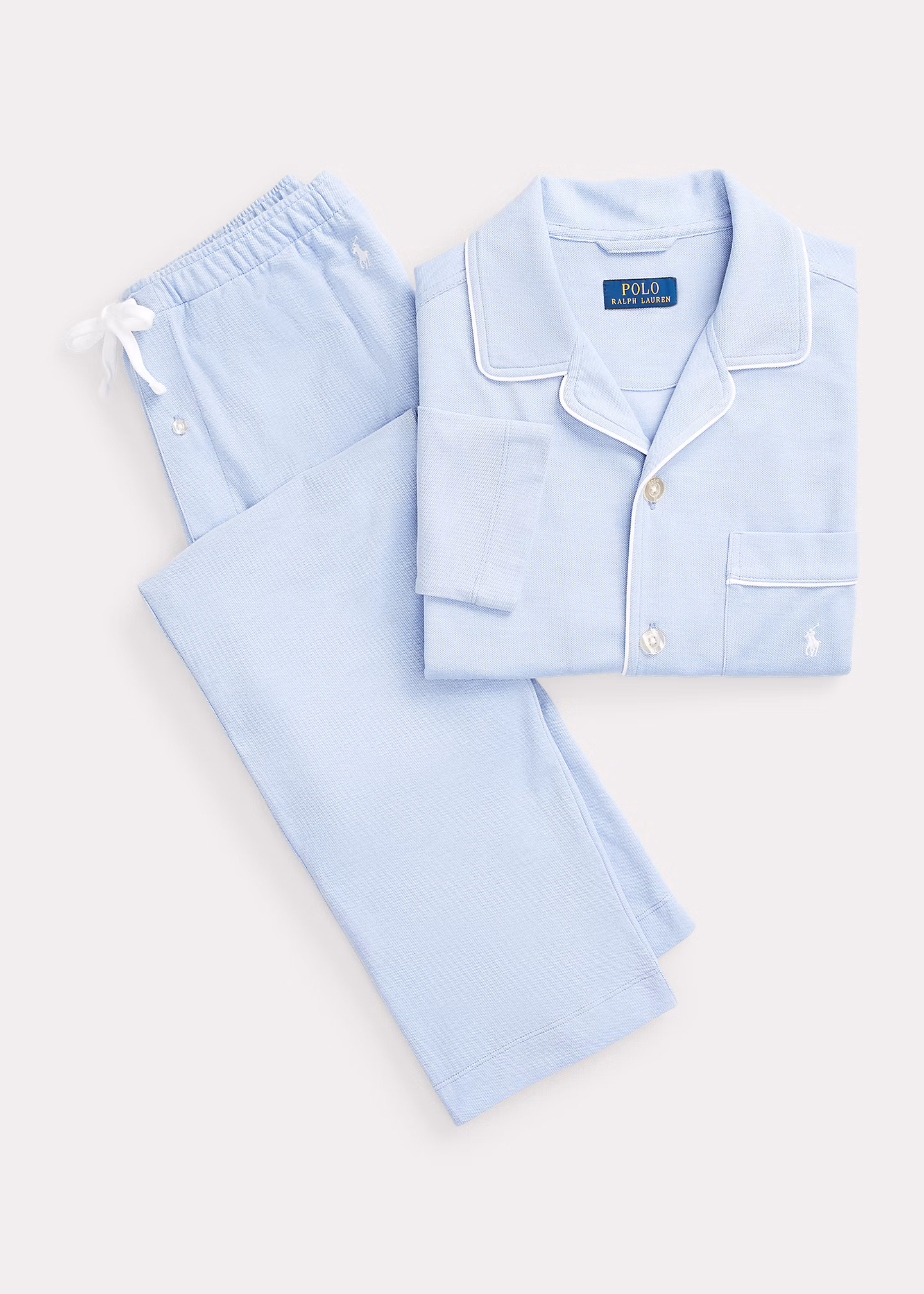 Pyjama aus Baumwollpiqué - RALPH LAUREN OUTLET