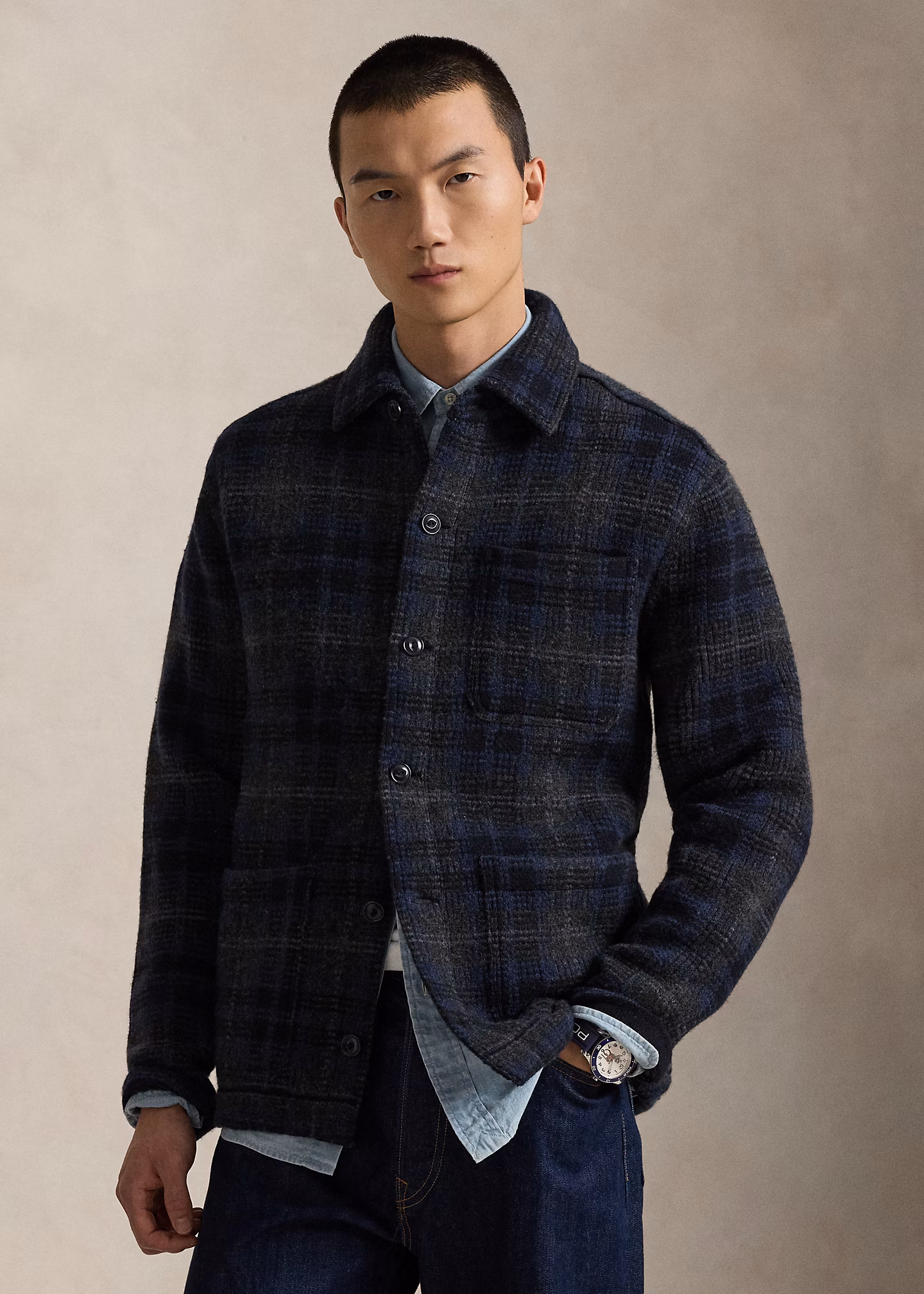 Karierte Strickjacke aus Kochwolle - RALPH LAUREN OUTLET