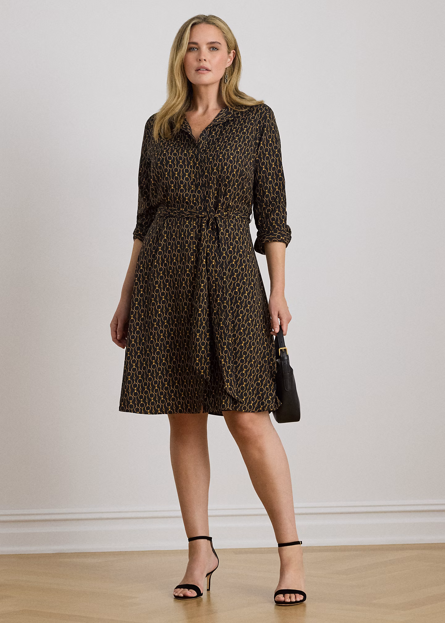 Crêpe-Hemdkleid mit Kettenmuster - RALPH LAUREN OUTLET