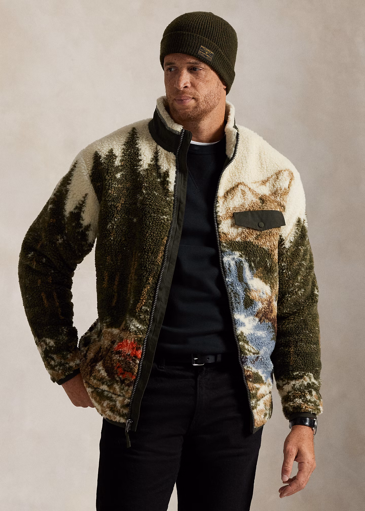 Jacke aus hochflorigem Fleece mit Grafik - RALPH LAUREN OUTLET