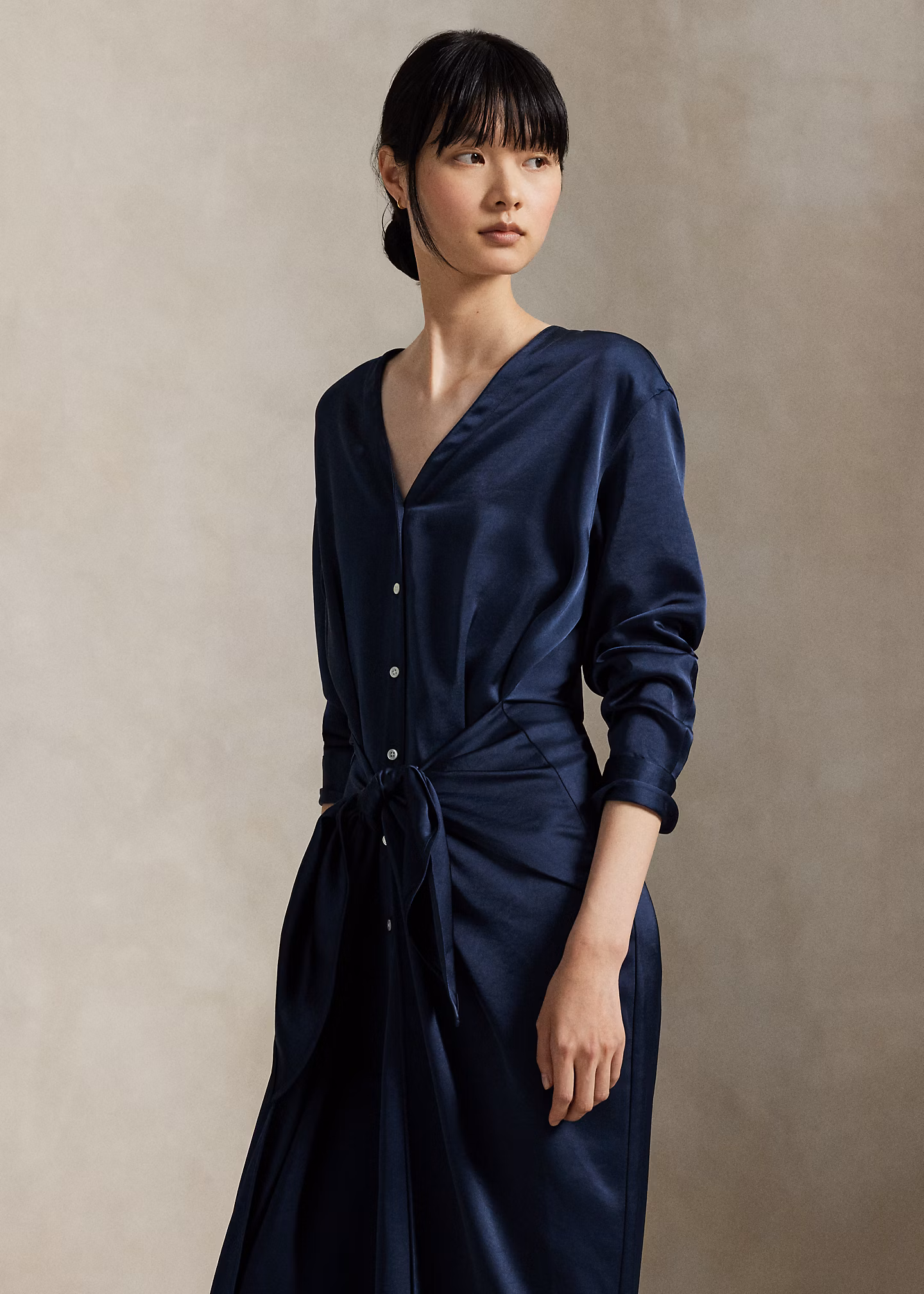 Wickel-Hemdkleid aus Satin - RALPH LAUREN OUTLET