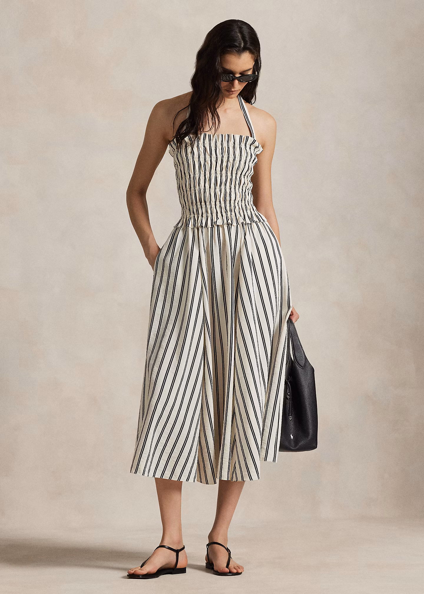 Gestreiftes Kleid aus Seidenmischung - RALPH LAUREN OUTLET