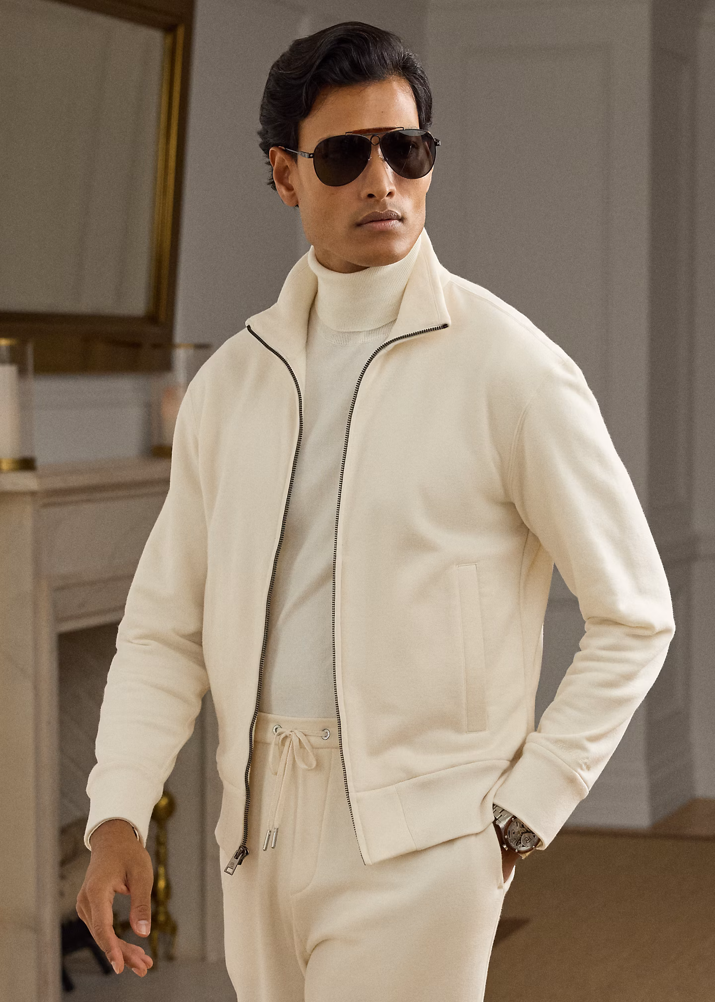 Fleece-Trainingsjacke mit Kaschmir - RALPH LAUREN OUTLET