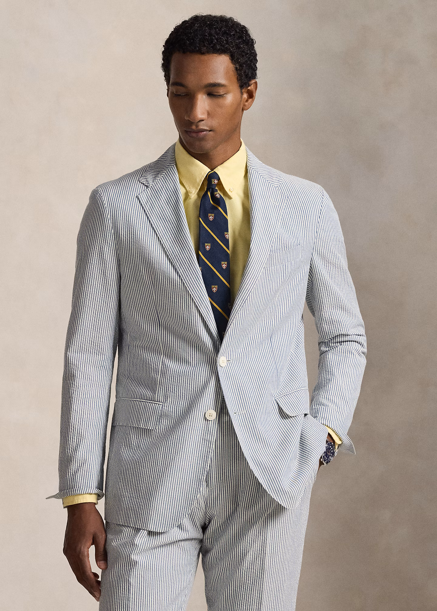 Tailored-Fit Seersucker-Jacke Polo Soft - RALPH LAUREN OUTLET