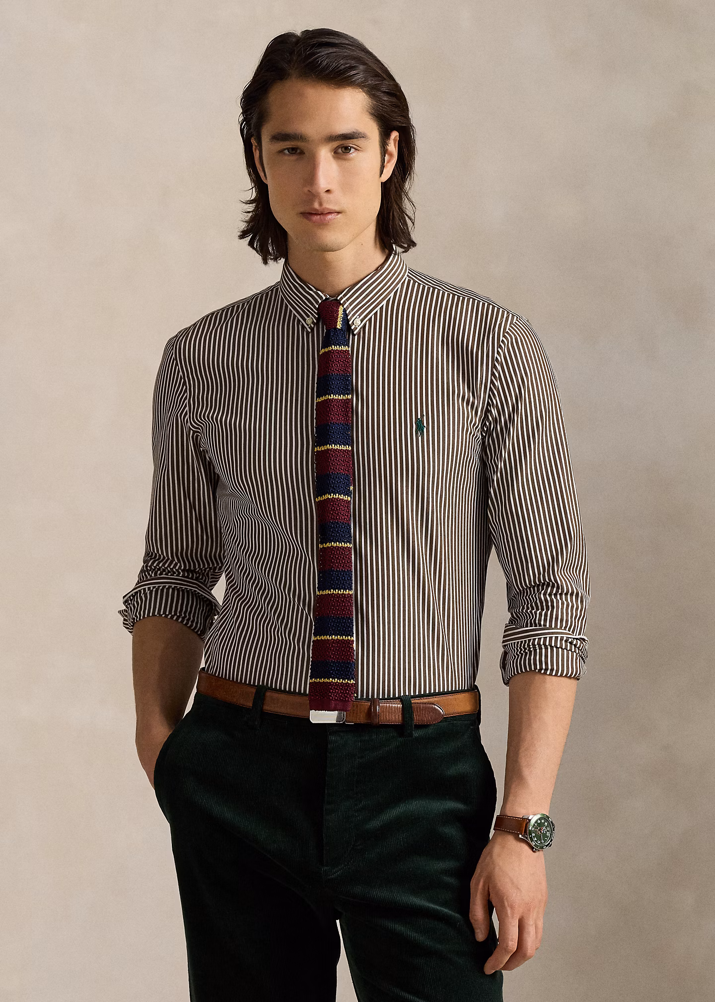 Gestreiftes Slim-Fit Hemd aus Popeline - RALPH LAUREN OUTLET