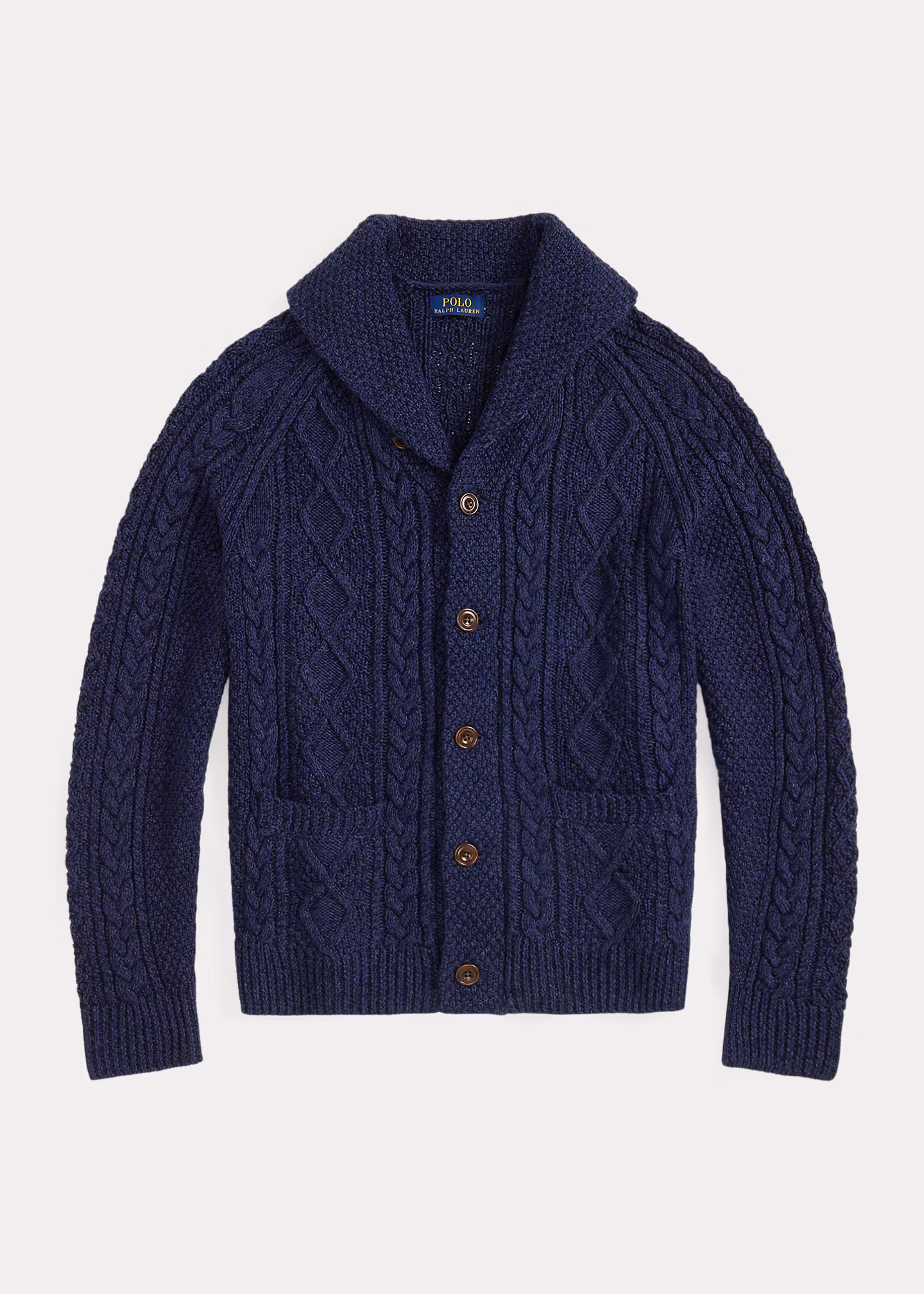 Aran-Baumwollstrickjacke mit Schalkragen - RALPH LAUREN OUTLET