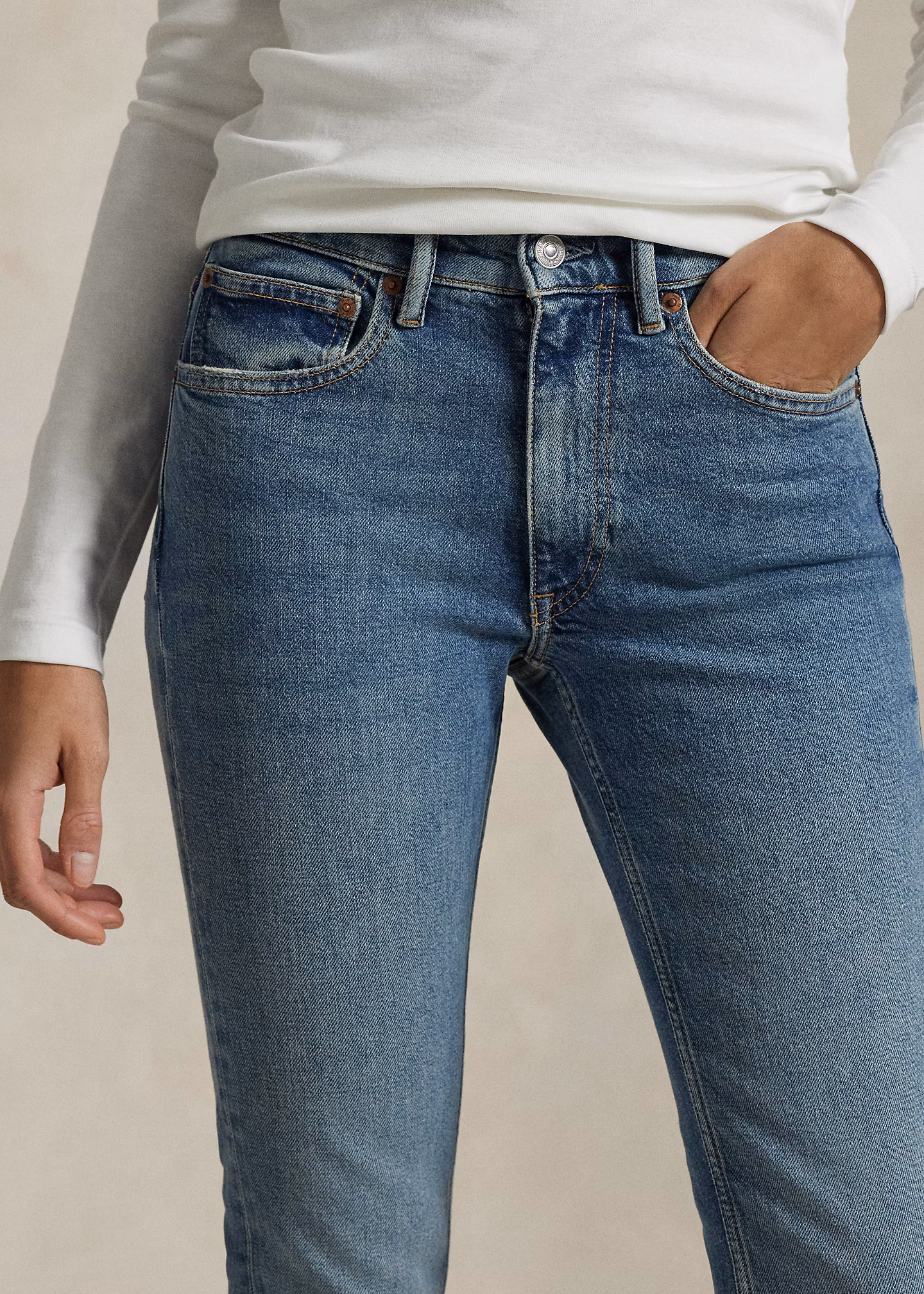 Super-Slim-Jeans mit mittlerer Leibhöhe - RALPH LAUREN OUTLET