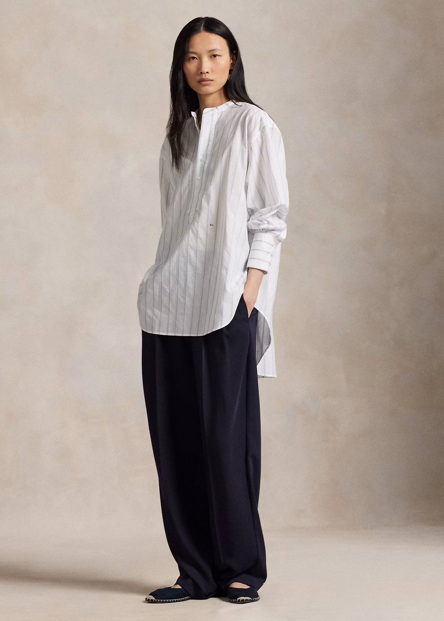 Baumwoll-Ratière-Oberteil mit Streifen - RALPH LAUREN OUTLET