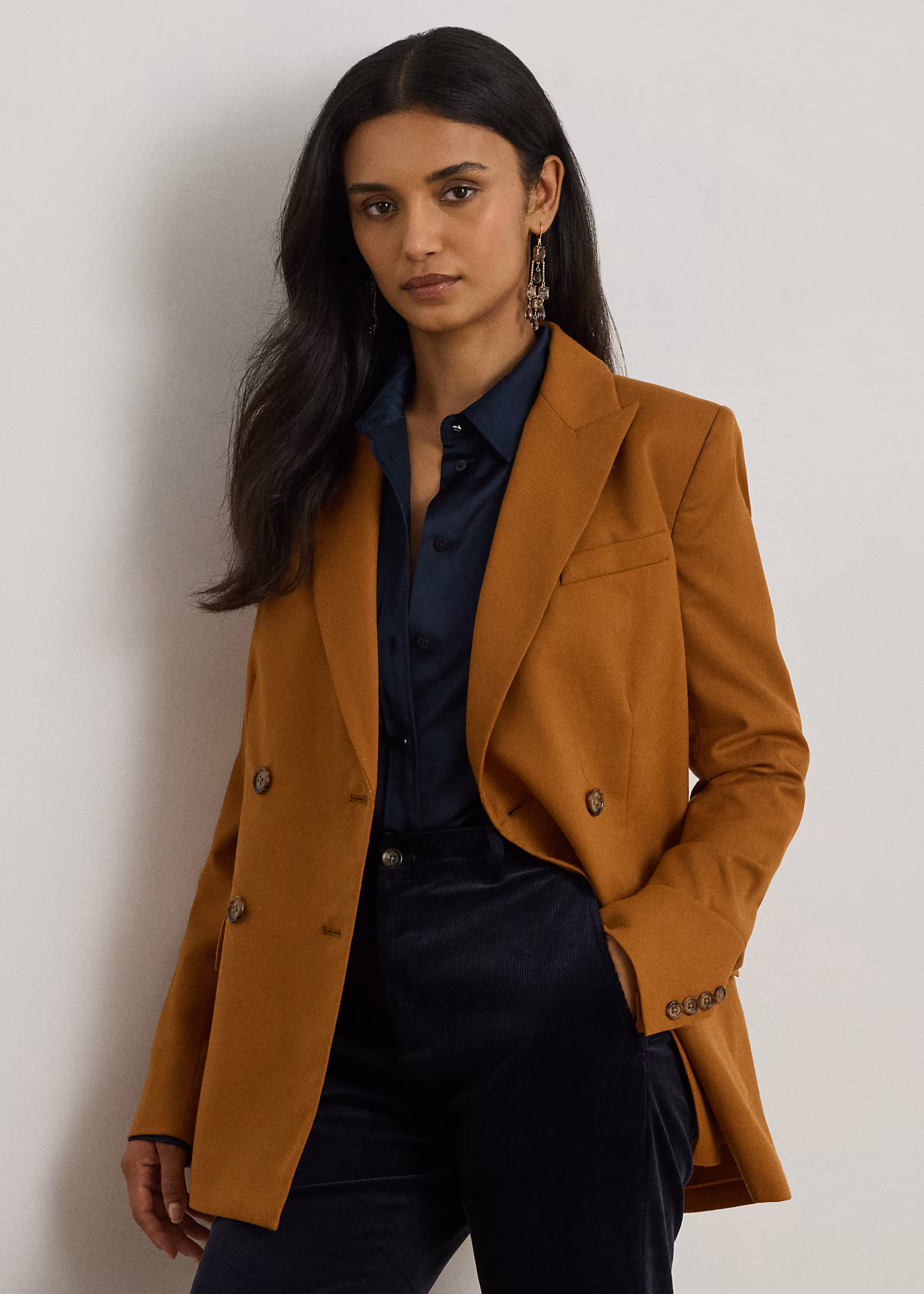 Zweireihiger Blazer aus Wolltwill - RALPH LAUREN OUTLET