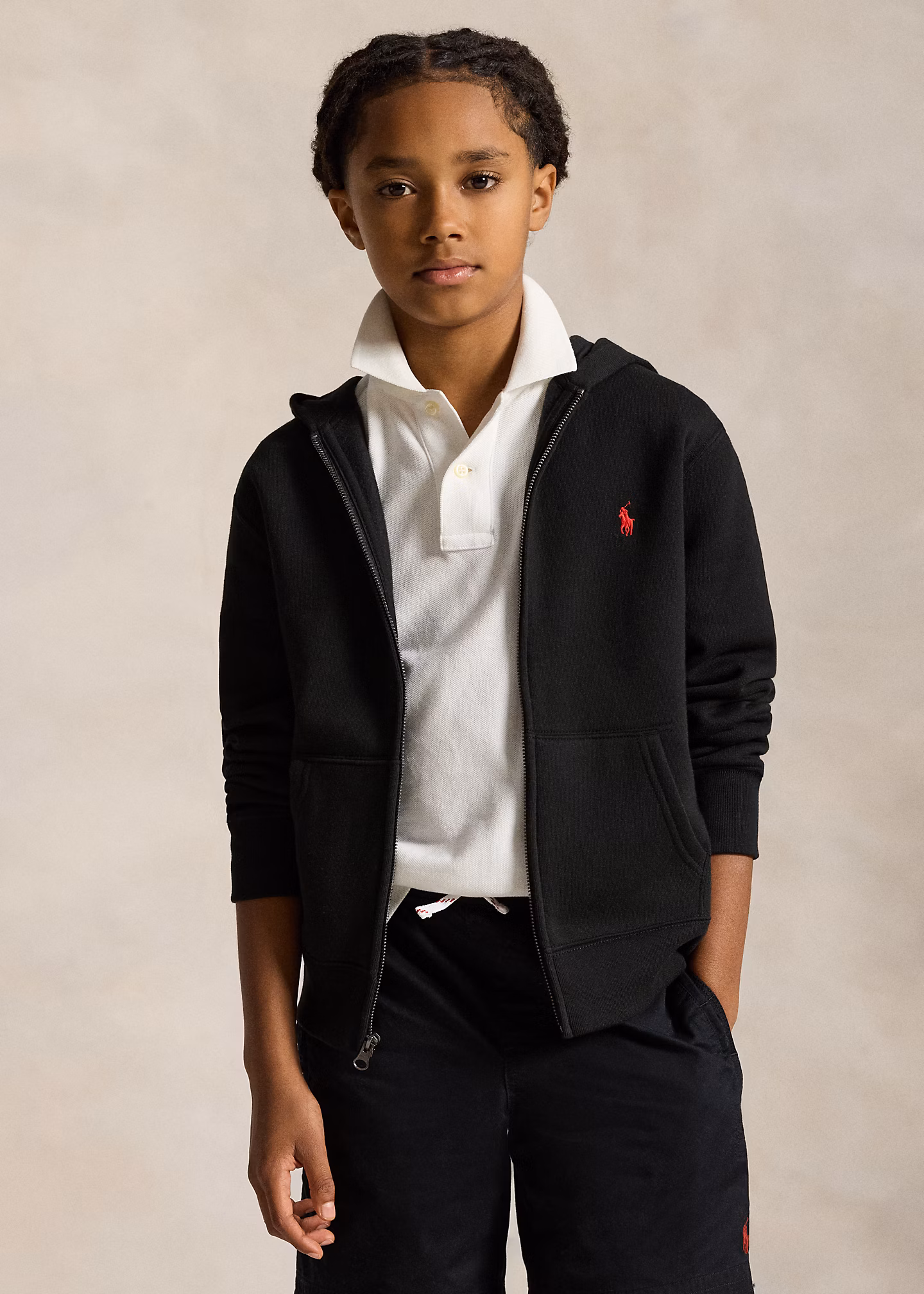 Kapuzenjacke aus Baumwollfleece - RALPH LAUREN OUTLET