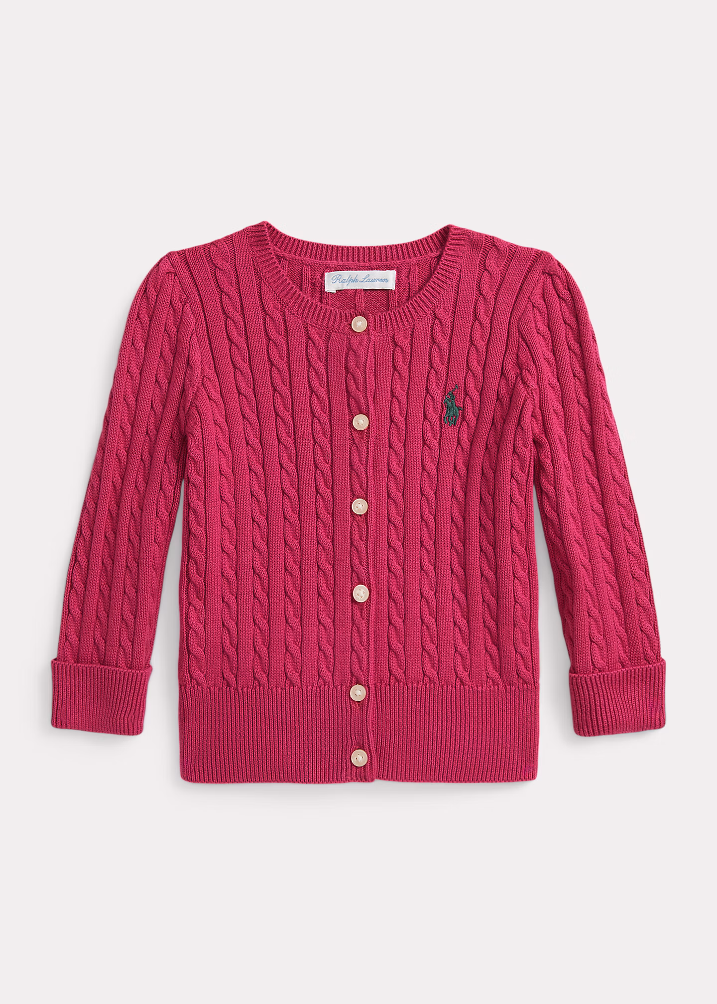 Baumwollstrickjacke mit Mini-Zopfmuster - RALPH LAUREN OUTLET