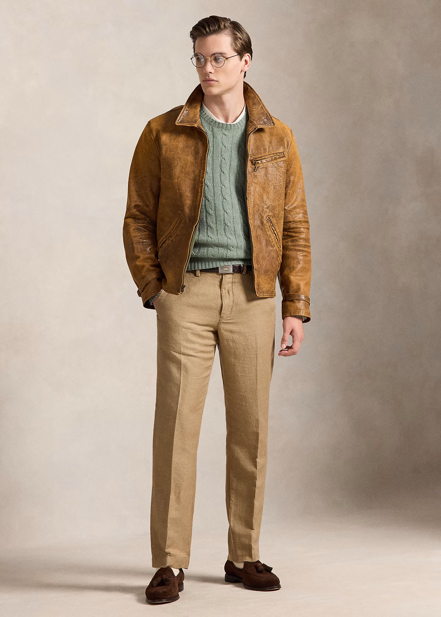 Straight-Fit Hahnentritt-Hose aus Twill - RALPH LAUREN OUTLET