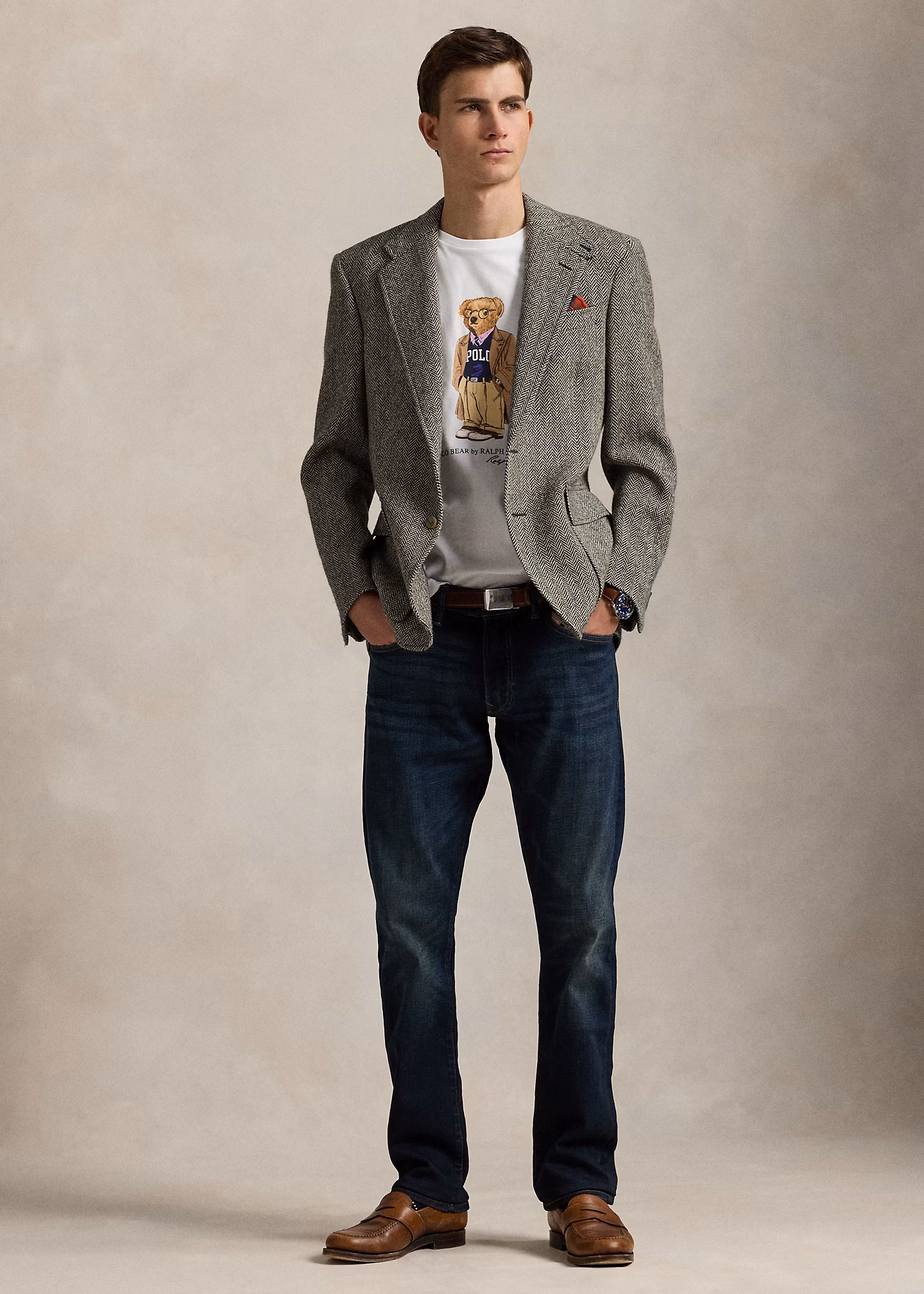 Custom-Slim Jersey-T-Shirt mit Polo Bear - RALPH LAUREN OUTLET