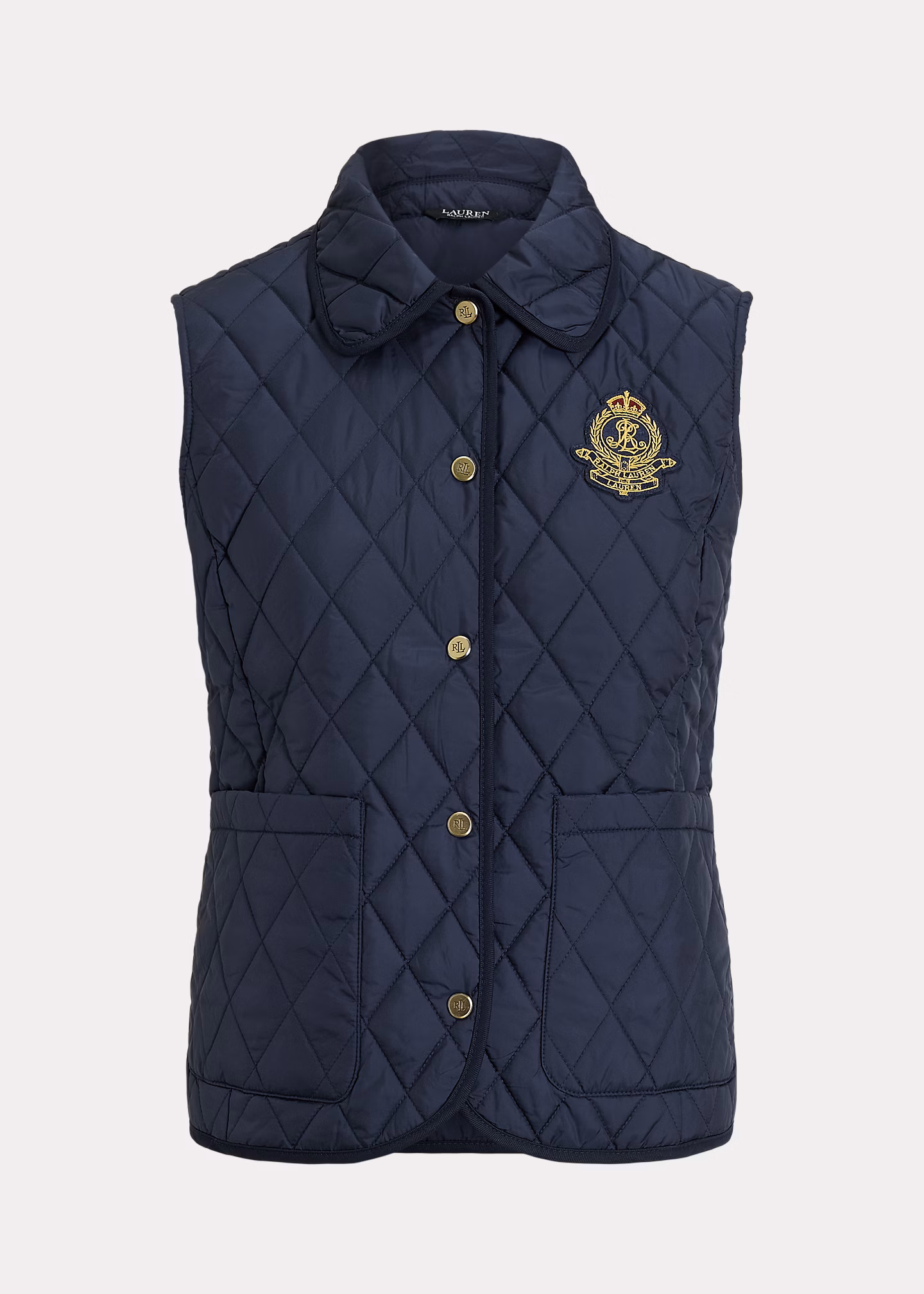 Weste mit Rautensteppung und Wappen - RALPH LAUREN OUTLET