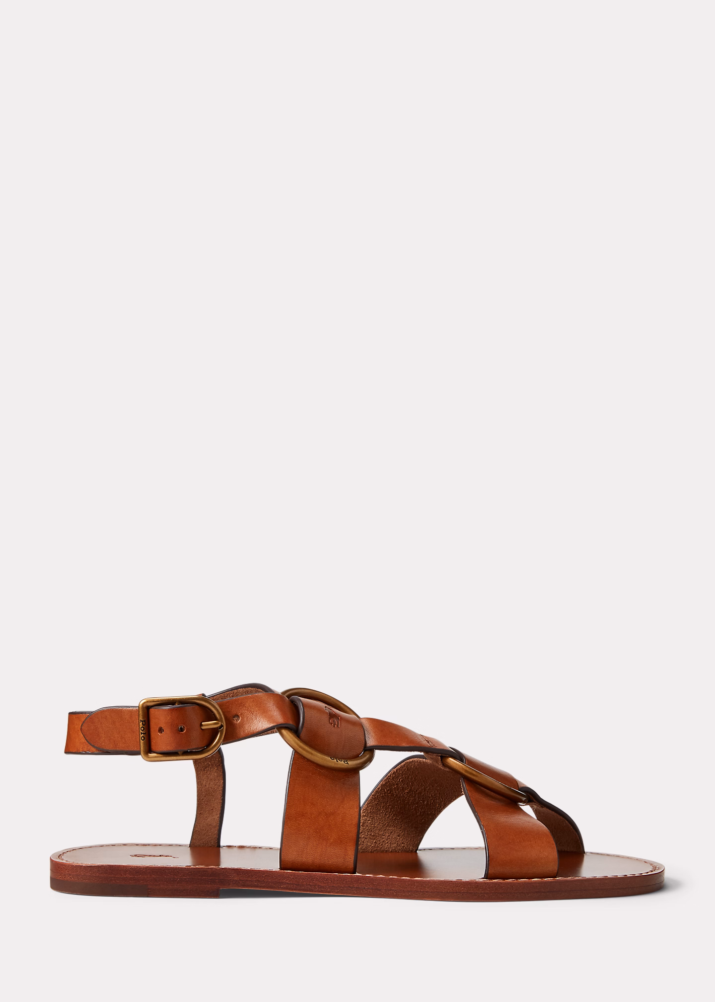 Ledersandale mit Doppel-O-Ring - RALPH LAUREN OUTLET