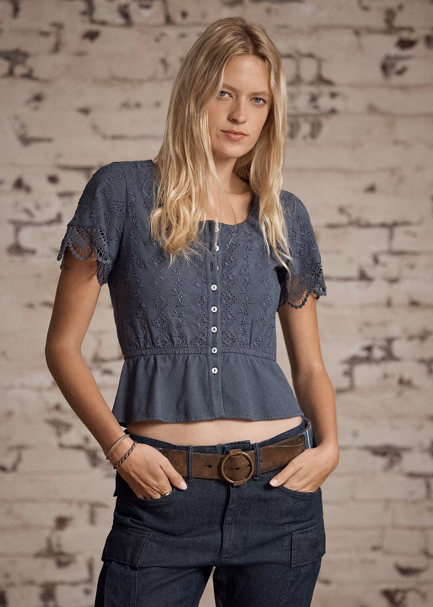 Jerseytop aus Baumwolle und Leinen - RALPH LAUREN OUTLET