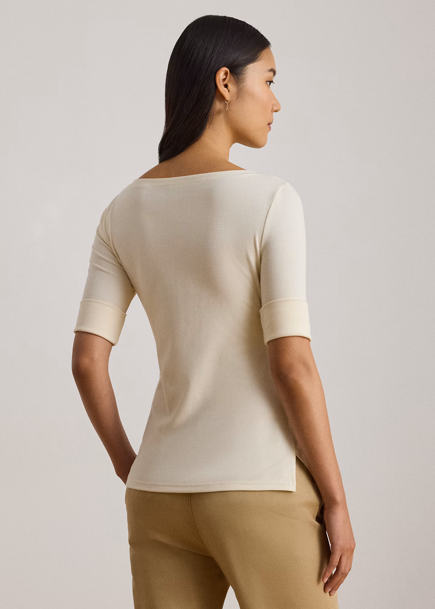 T-Shirt mit U-Boot-Ausschnitt - RALPH LAUREN OUTLET