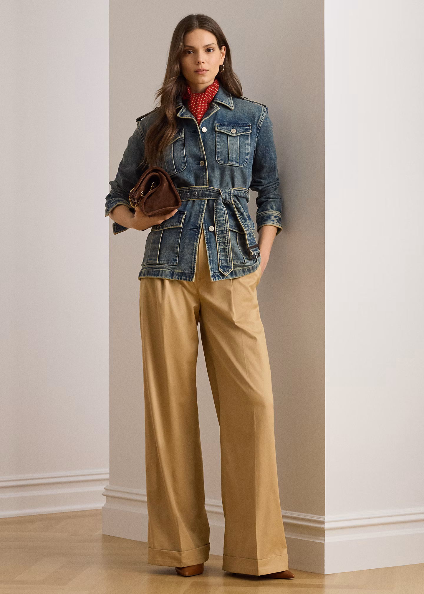 Twill-Bundfaltenhose mit weitem Bein - RALPH LAUREN OUTLET