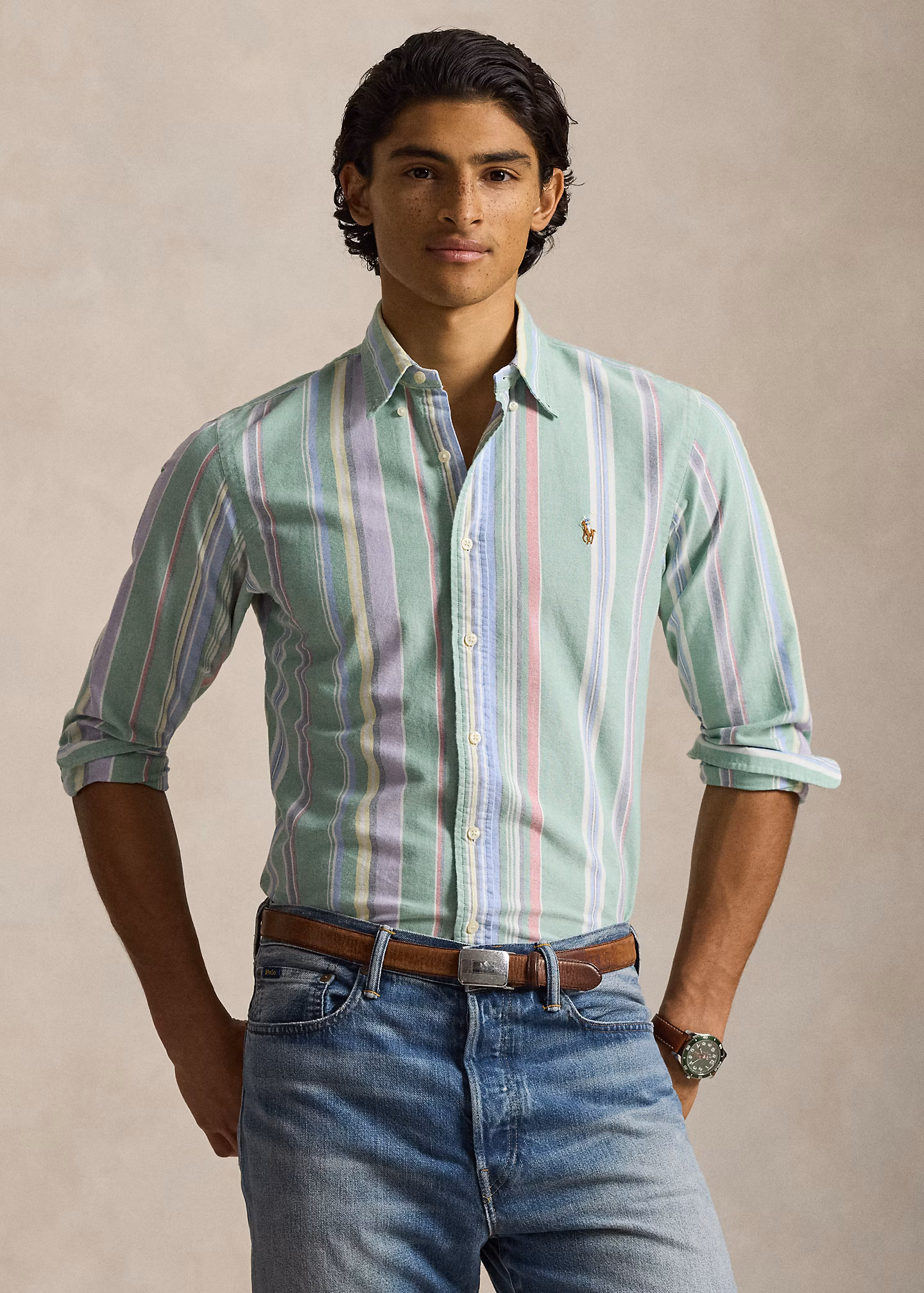 Gestreiftes Custom-Fit Oxfordhemd - RALPH LAUREN OUTLET