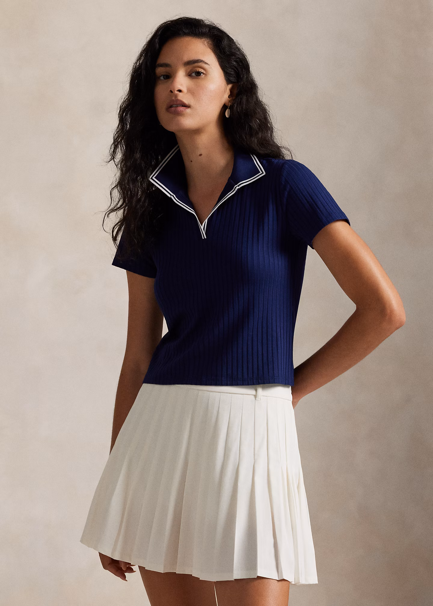 Geripptes Slim-Fit Cricket-Poloshirt - RALPH LAUREN OUTLET