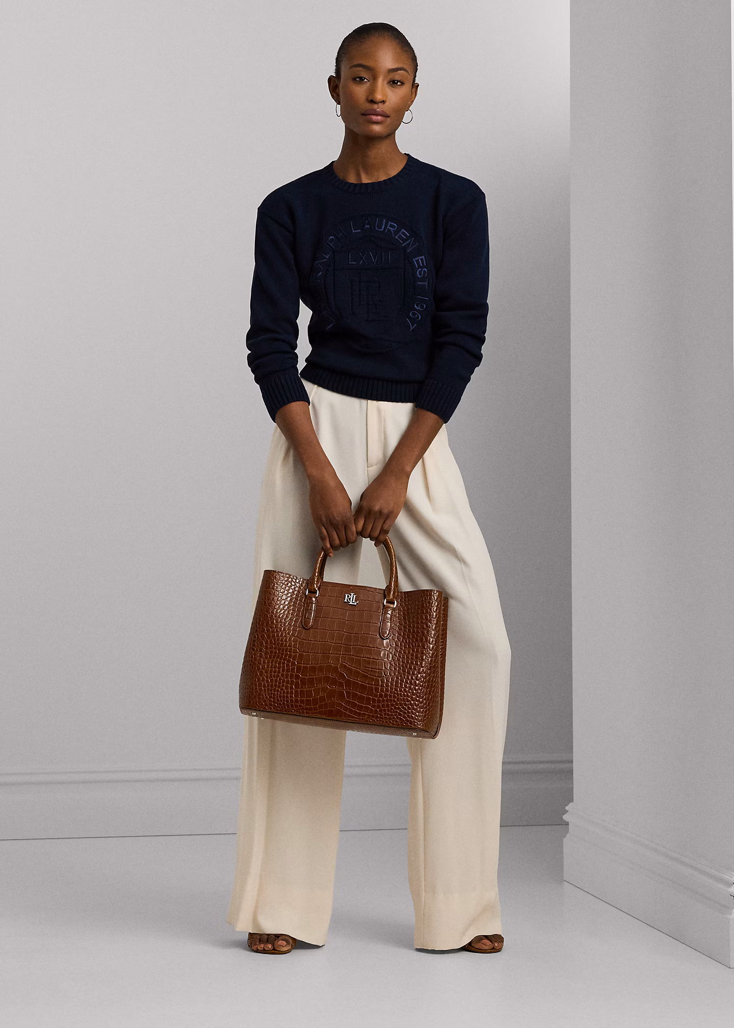 Umhängetasche Marcy aus geprägtem Leder - RALPH LAUREN OUTLET