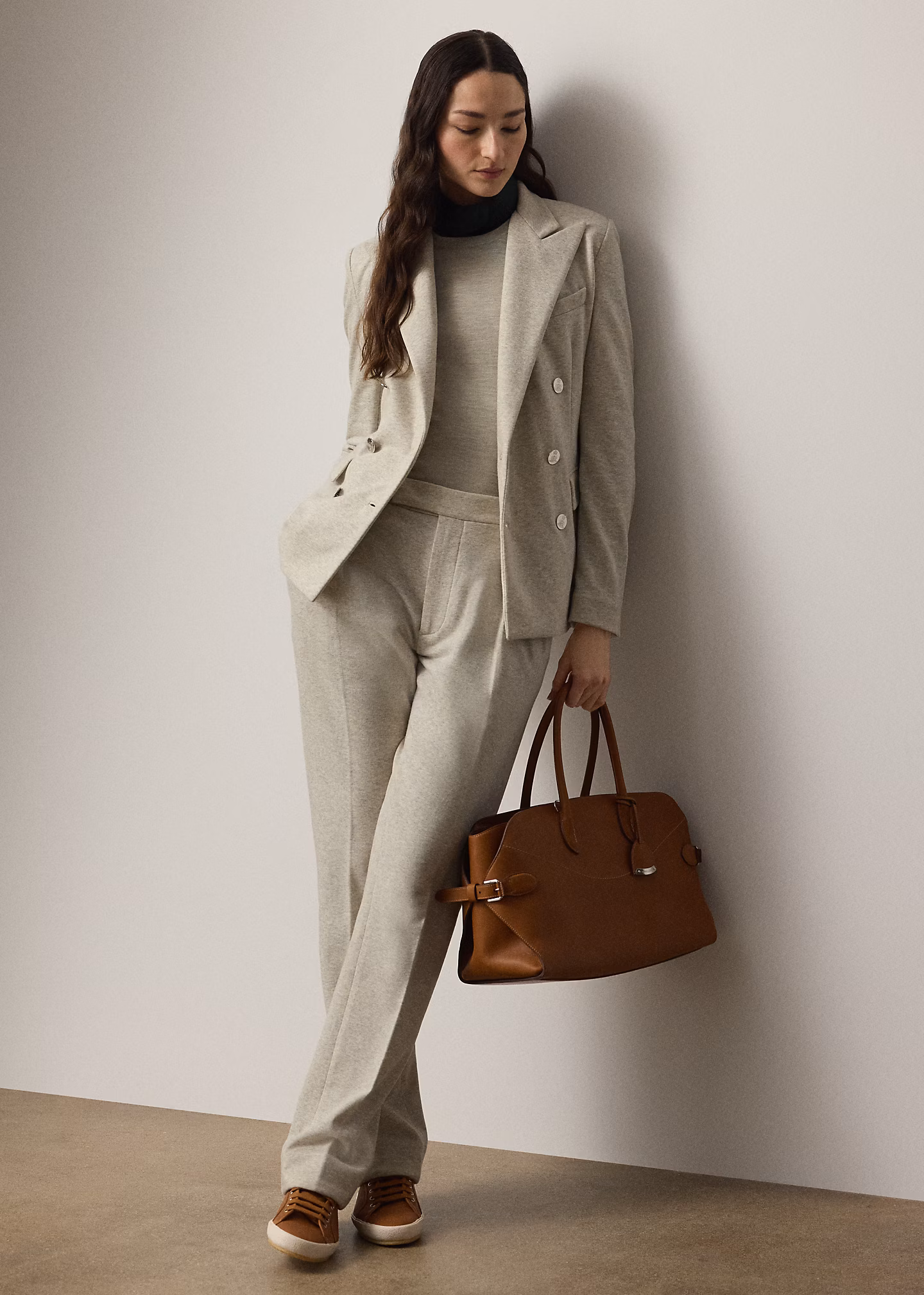 Edle Hose aus Baumwoll-Kaschmir-Fleece - RALPH LAUREN OUTLET