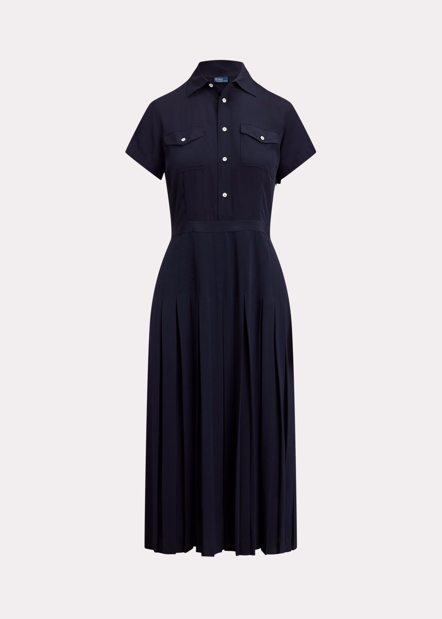 Seidencrêpe-Hemdkleid mit Faltenrock - RALPH LAUREN OUTLET