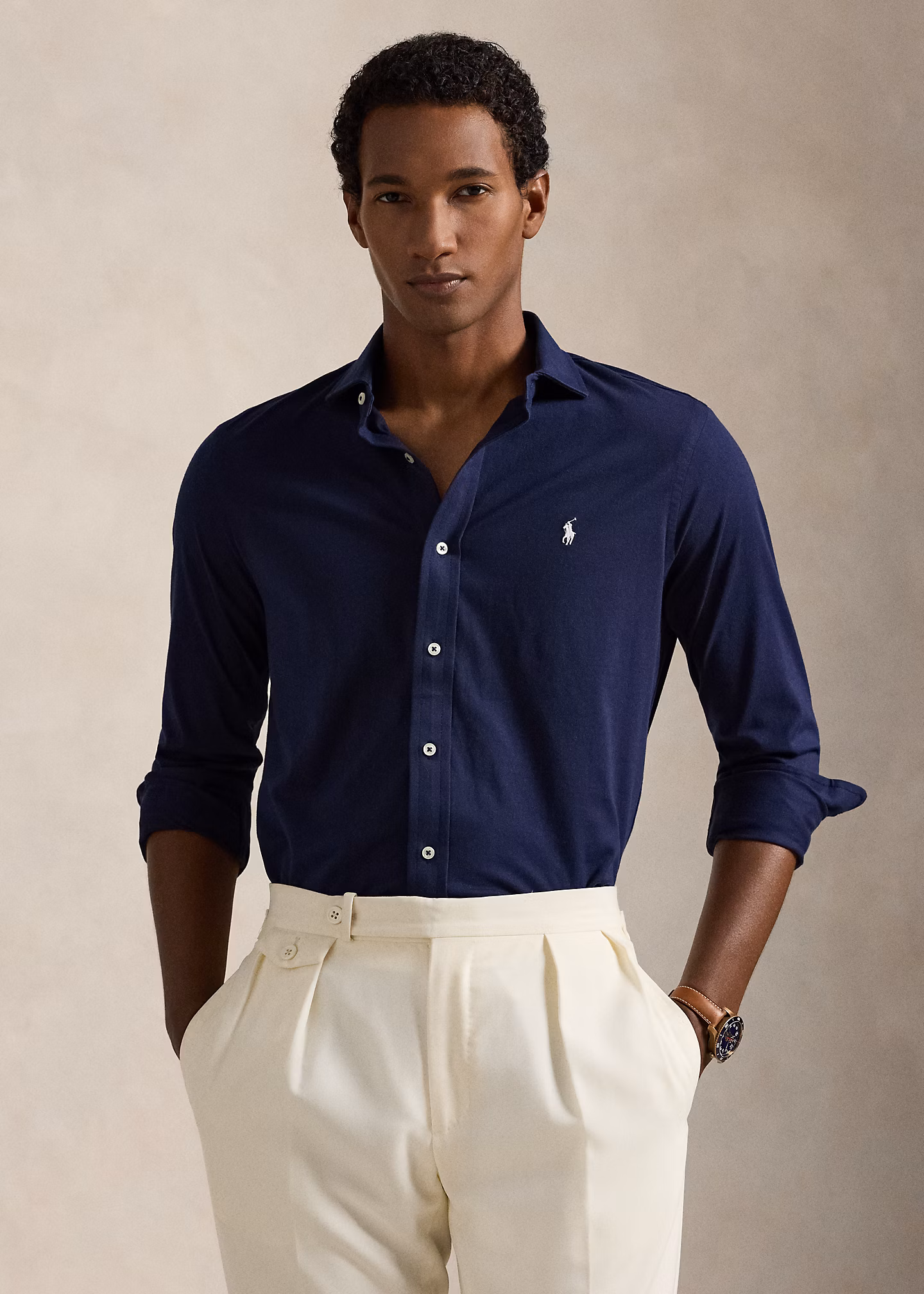 Jerseyhemd mit gespreiztem Kragen - RALPH LAUREN OUTLET