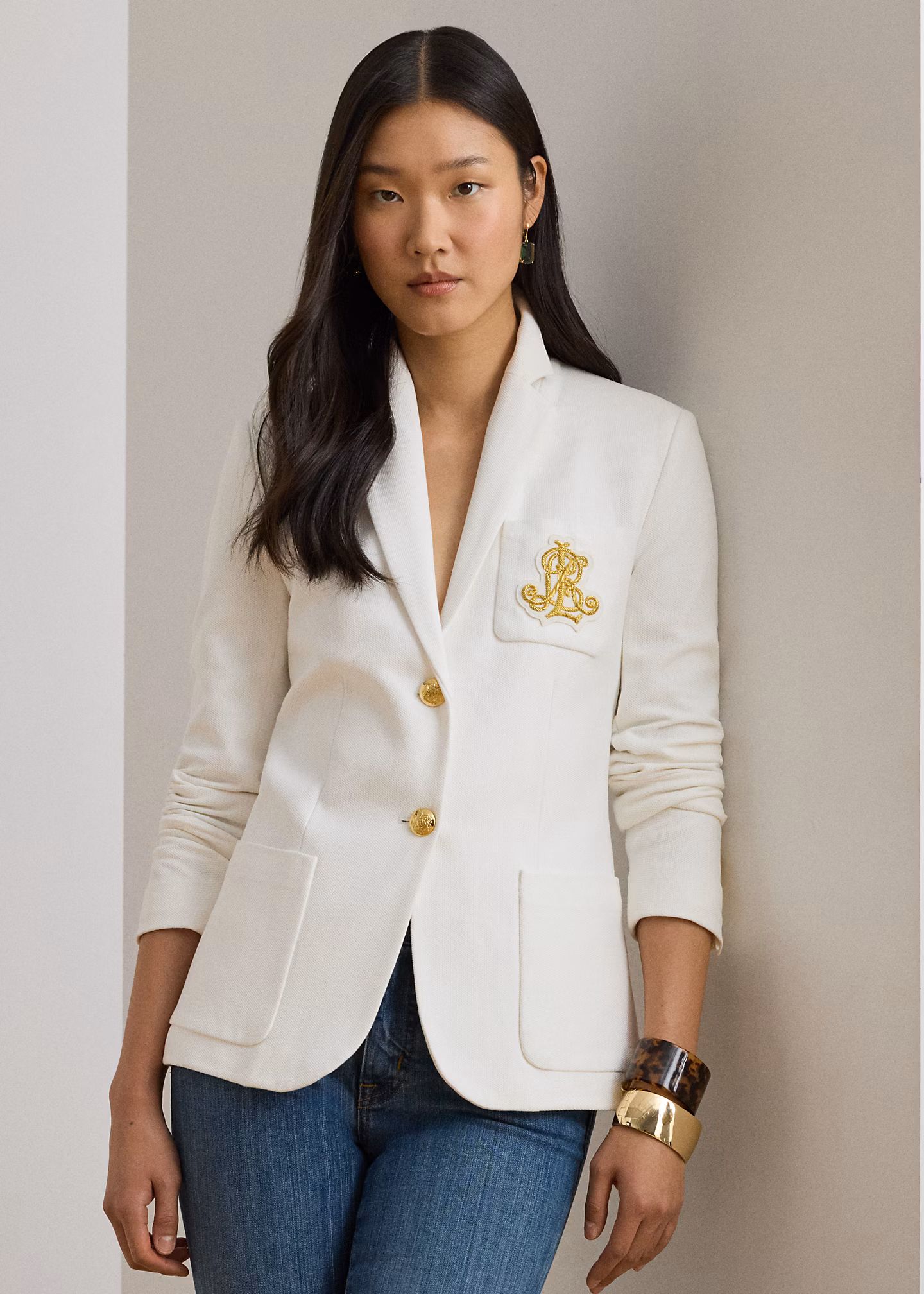 Jacquardblazer mit Bouillonstickerei - RALPH LAUREN OUTLET