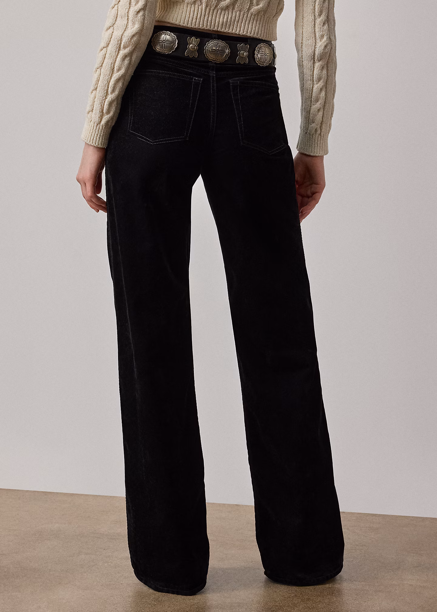 Beflockte Jeans Mae mit weitem Bein - RALPH LAUREN OUTLET