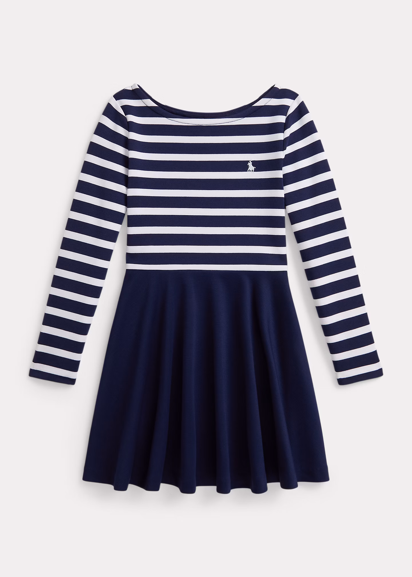 Gestreiftes Kleid aus Stretch-Ponté - RALPH LAUREN OUTLET