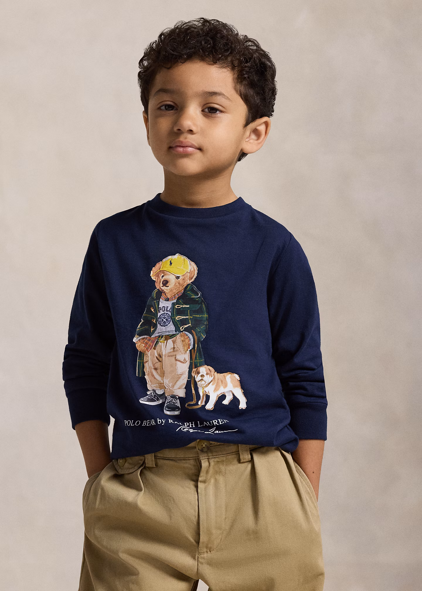 Langarm-T-Shirt mit Polo Bear - RALPH LAUREN OUTLET