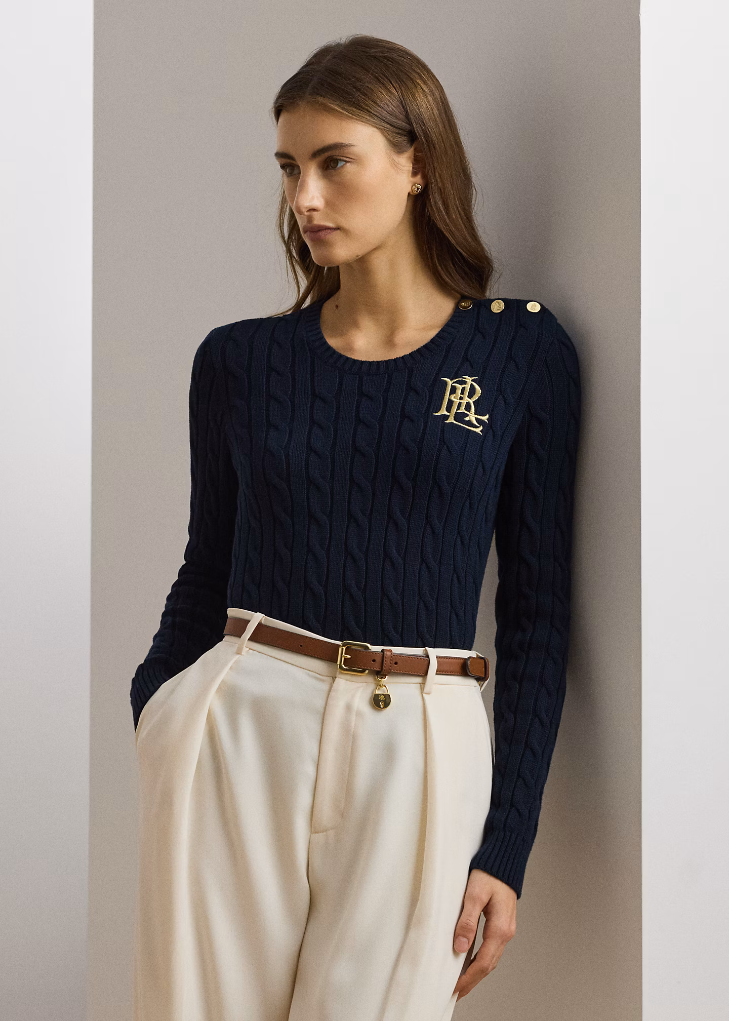 Baumwollpullover mit Zopfmuster - RALPH LAUREN OUTLET
