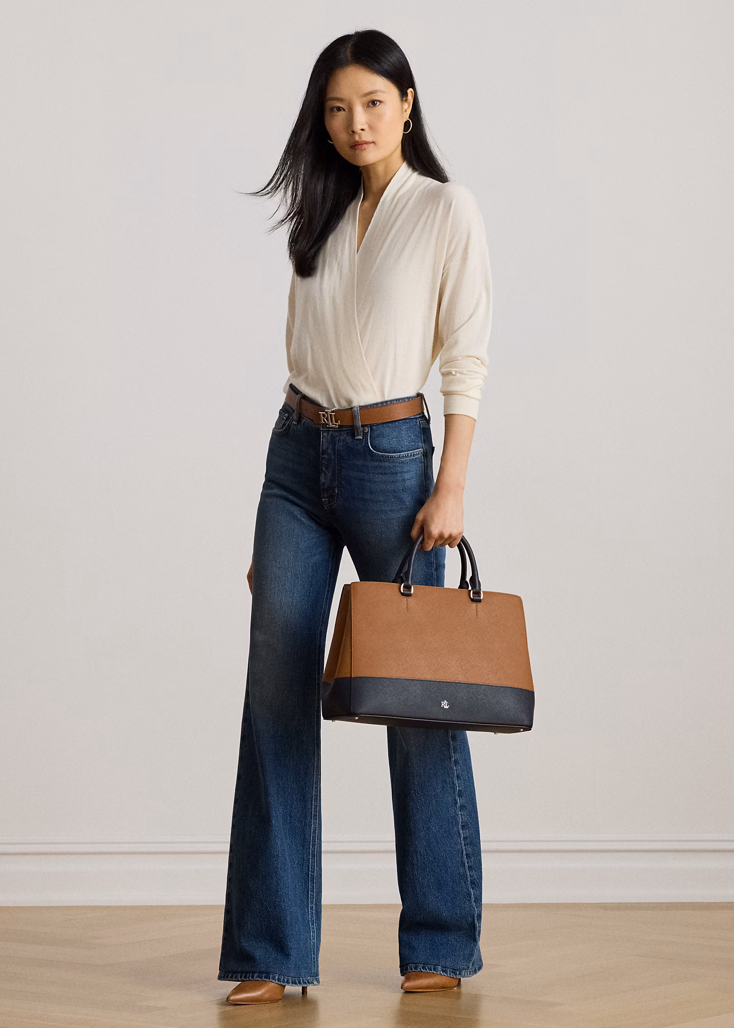 Baumwoll-Modal-Pullover mit V-Ausschnitt - RALPH LAUREN OUTLET