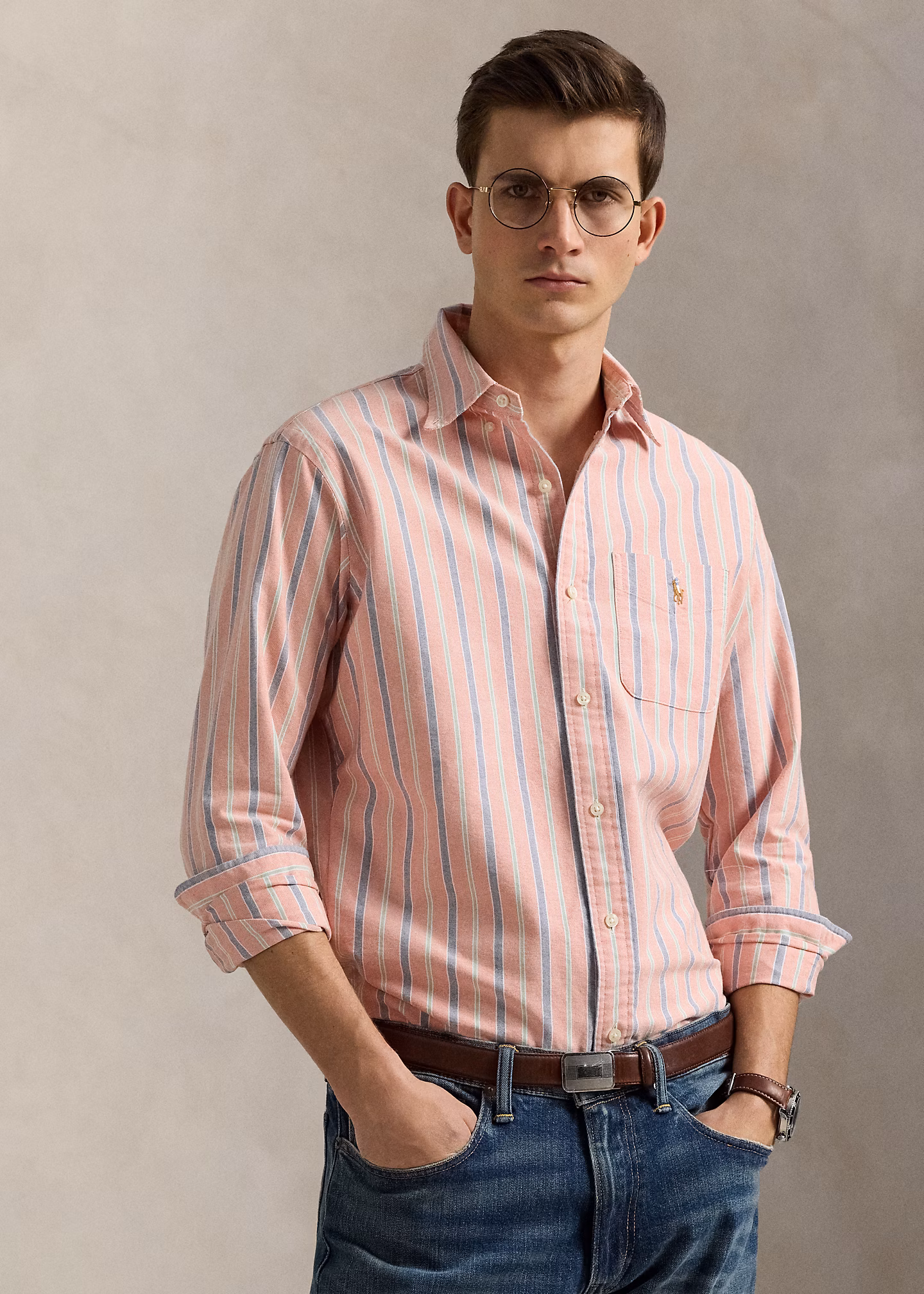 Gestreiftes Custom-Fit Oxfordhemd - RALPH LAUREN OUTLET