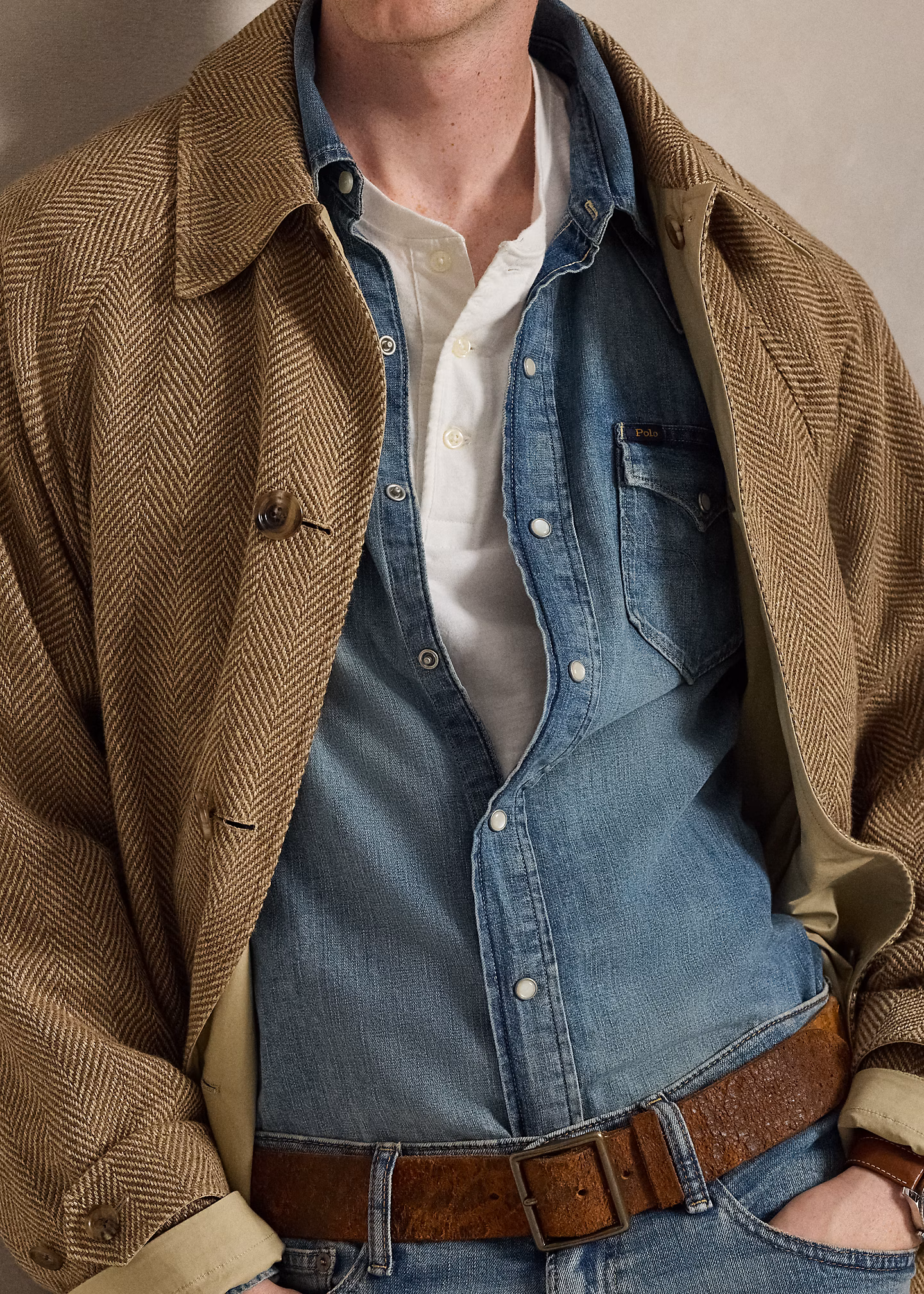 Westernhemd aus Flammgarn-Denim - RALPH LAUREN OUTLET