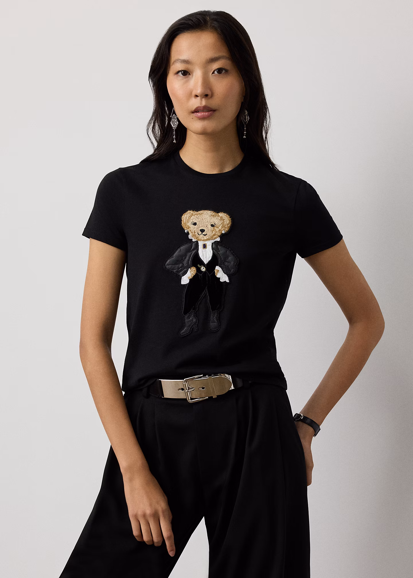 Baumwoll-T-Shirt mit Holiday Polo Bear - RALPH LAUREN OUTLET