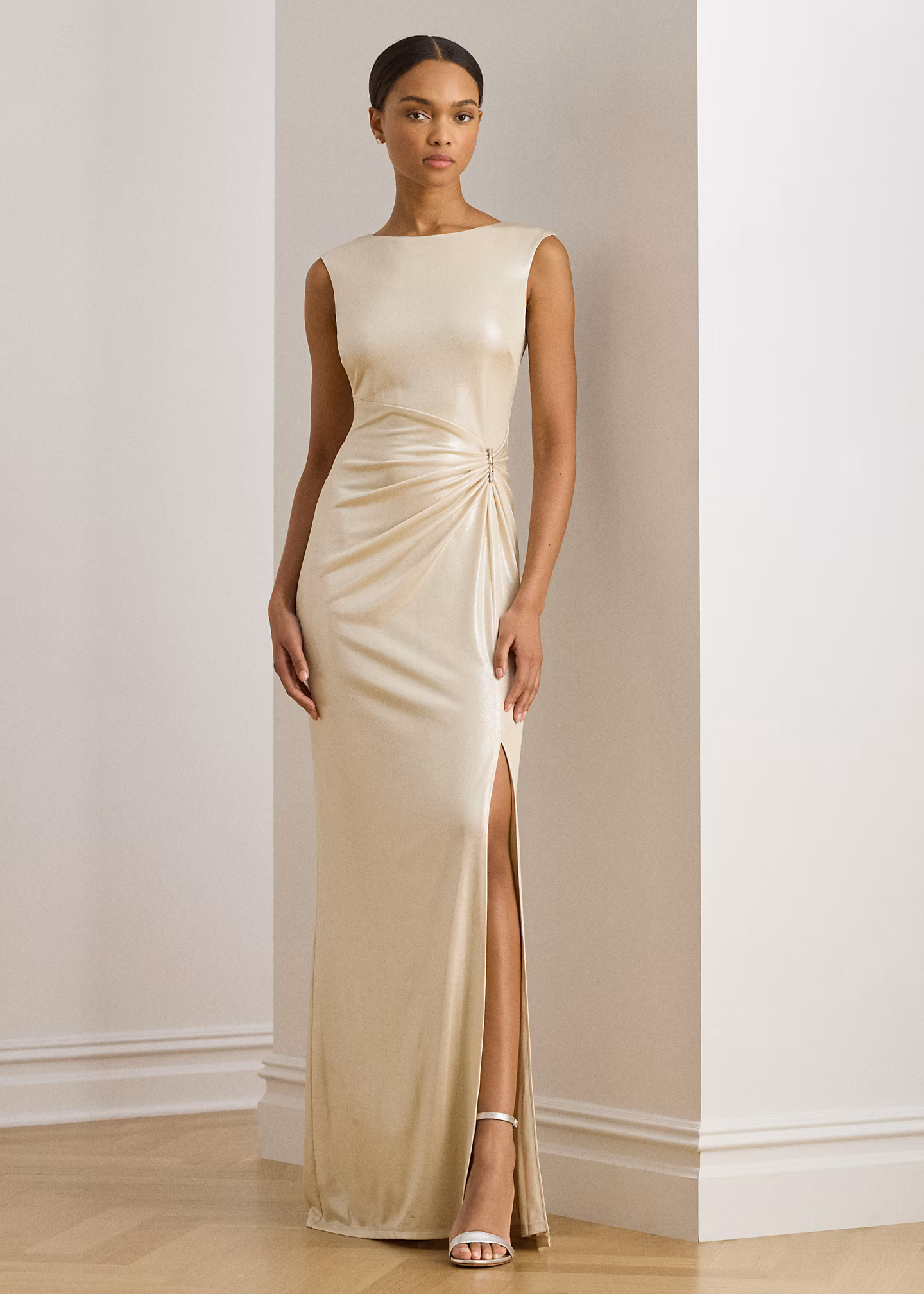 Metallic-Abendkleid mit Schnalle - RALPH LAUREN OUTLET