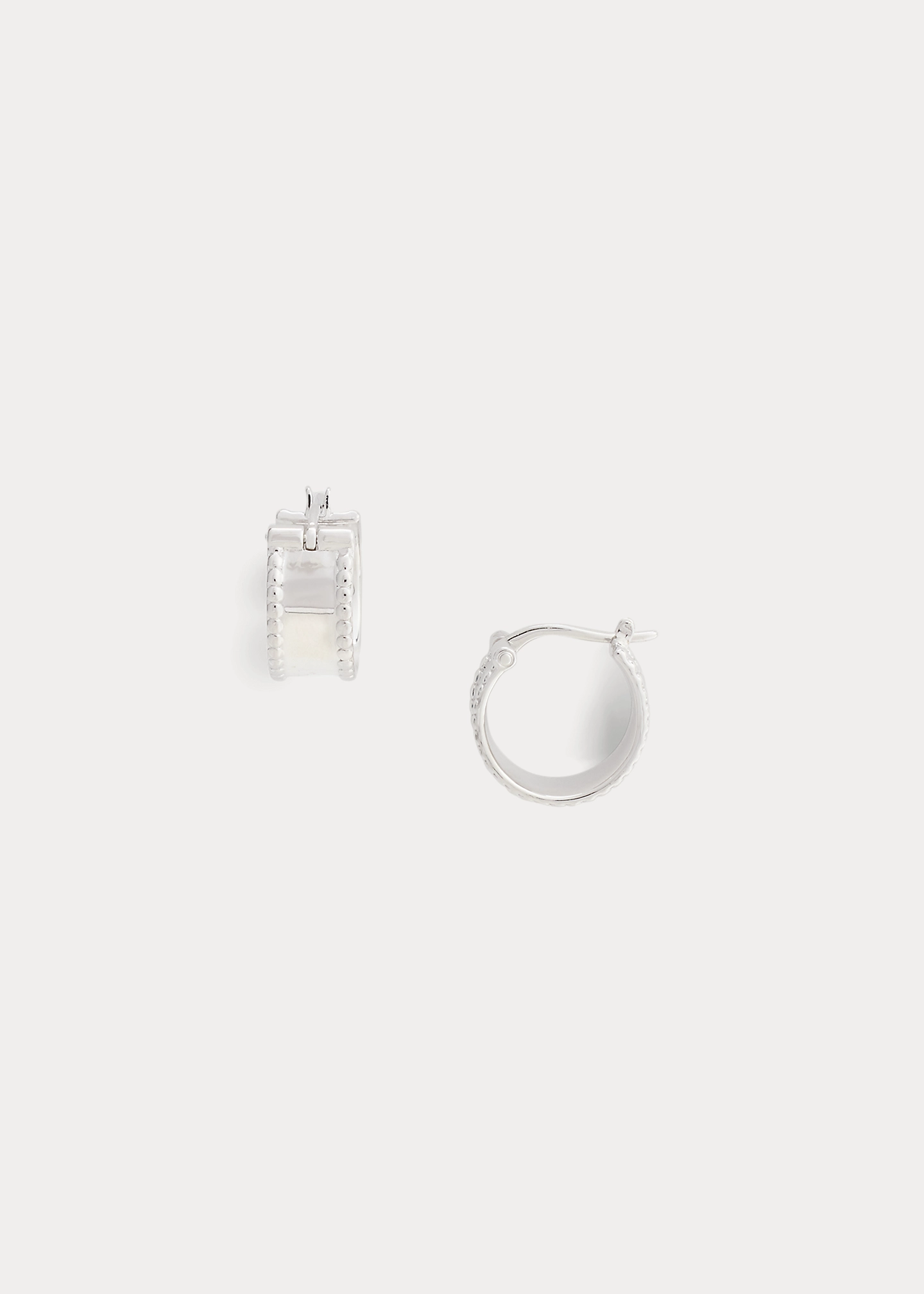 Sterling Silver Textured Hoop Earrings - RALPH LAUREN OUTLET