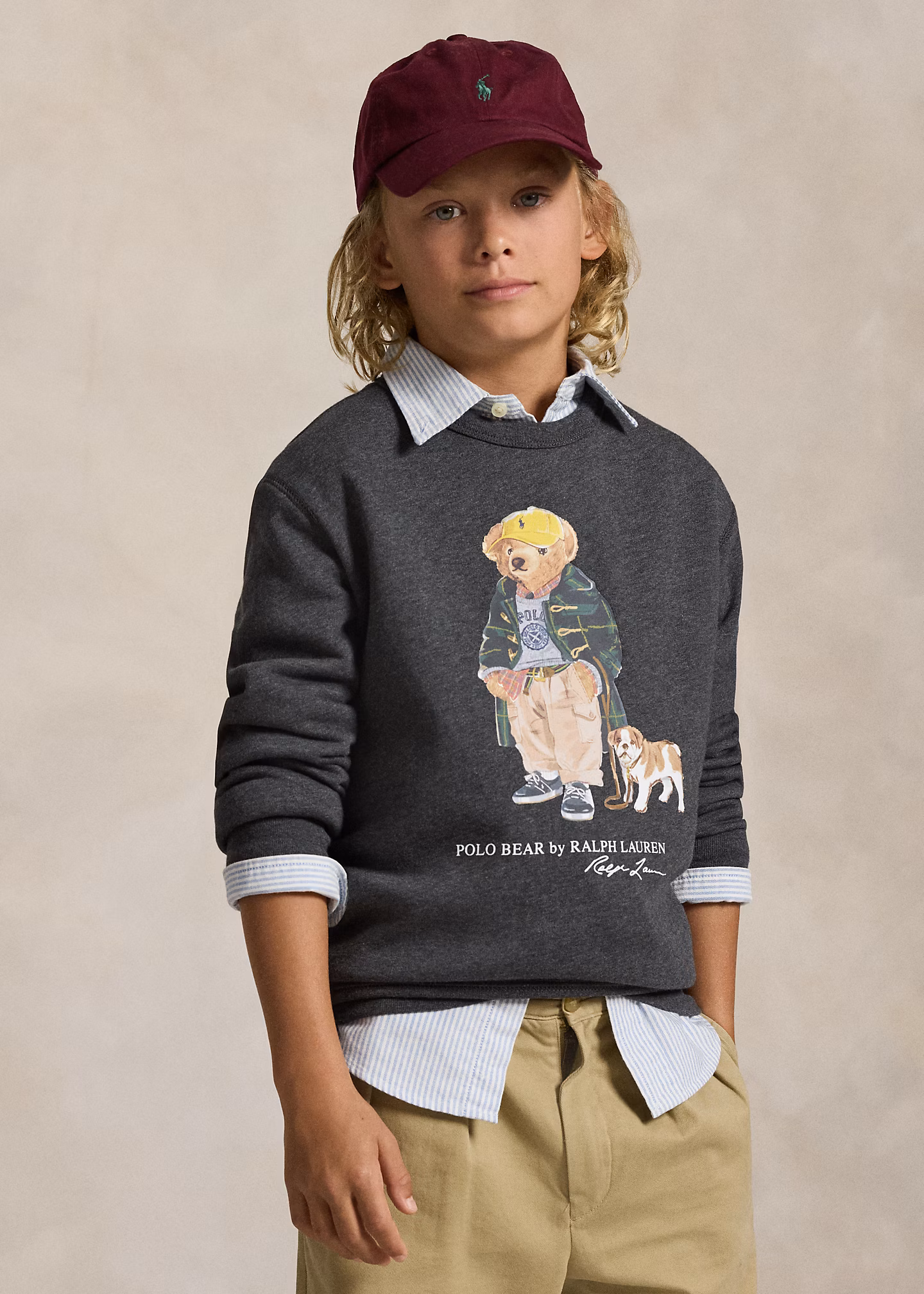 Meliertes Fleece-Sweatshirt mit Bear - RALPH LAUREN OUTLET