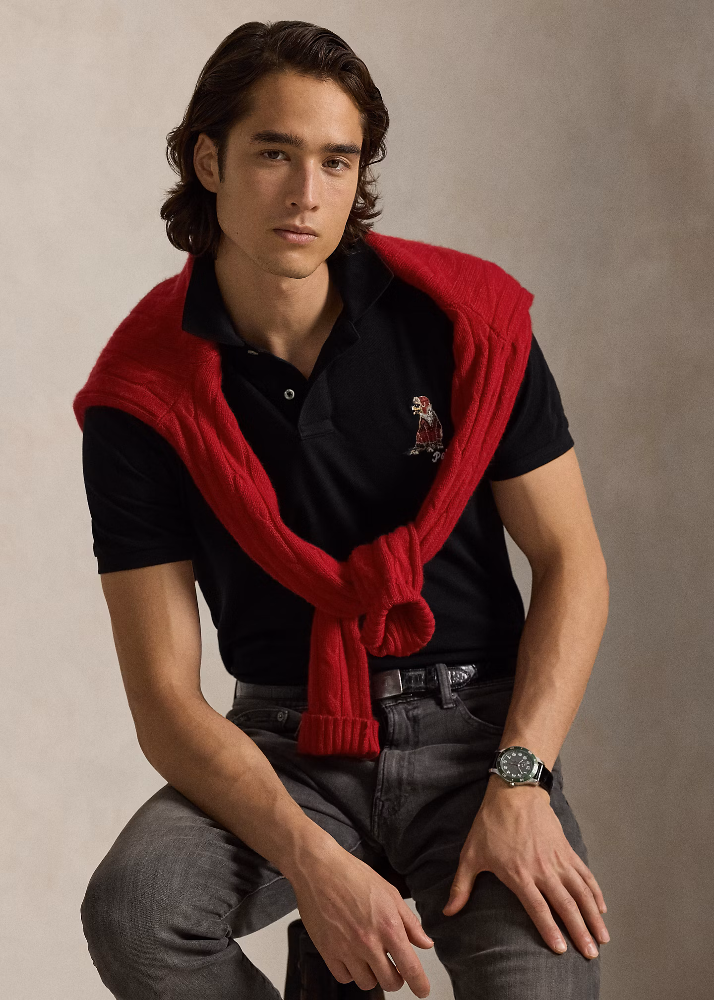 Custom-Slim-Fit Poloshirt mit Stickerei - RALPH LAUREN OUTLET