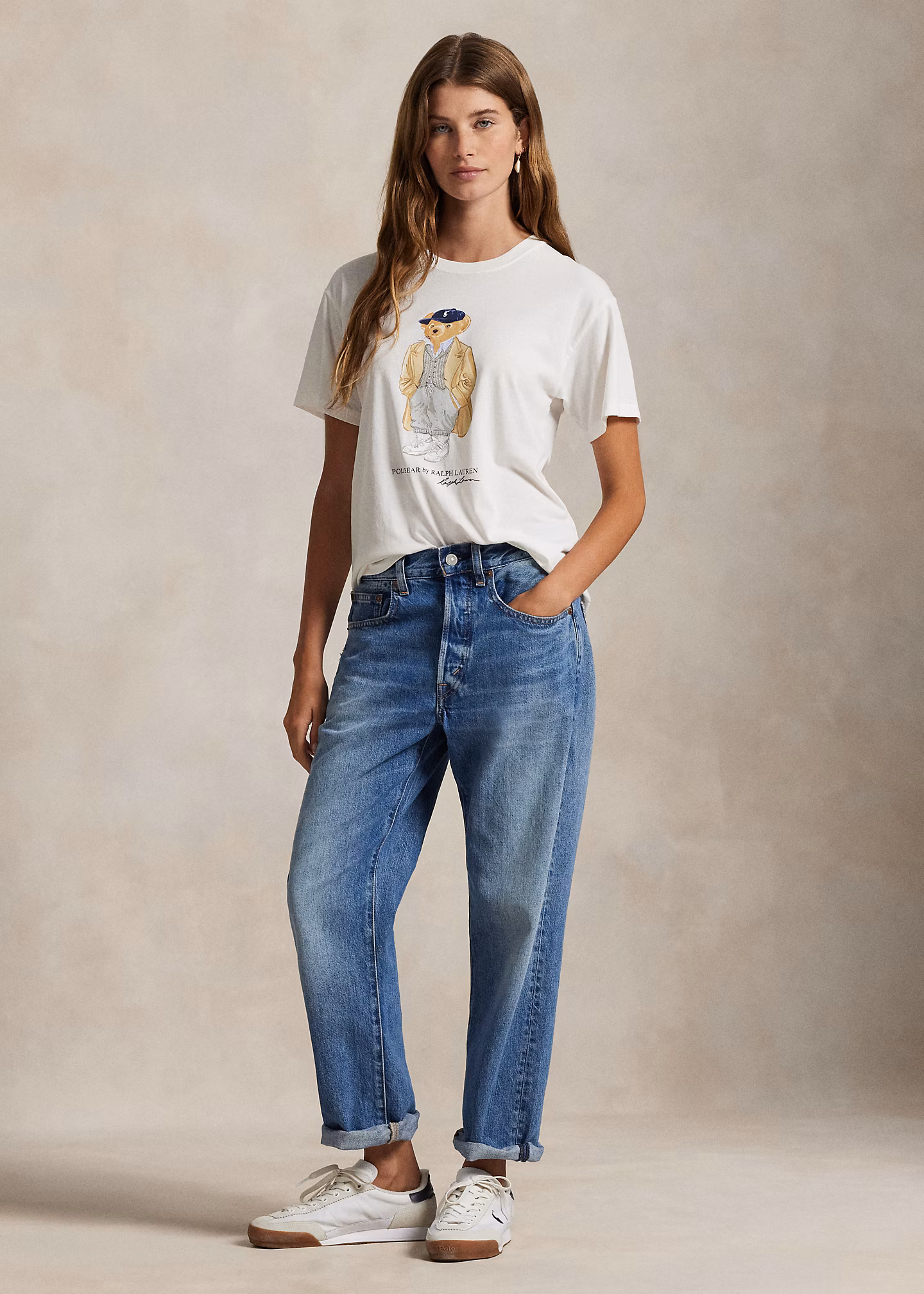 Baumwolljersey-T-Shirt mit Polo Bear - RALPH LAUREN OUTLET