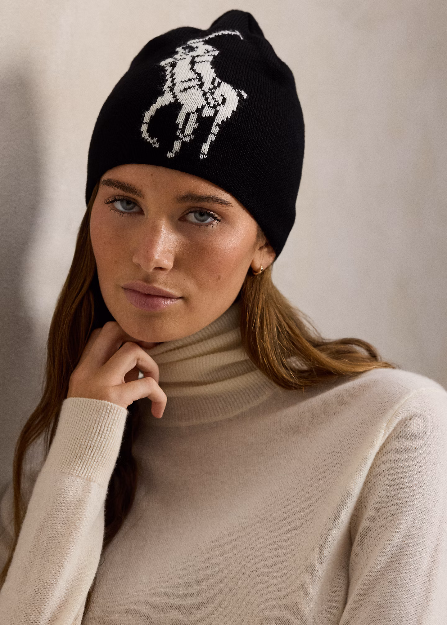 Wollmütze mit Big Pony - RALPH LAUREN OUTLET