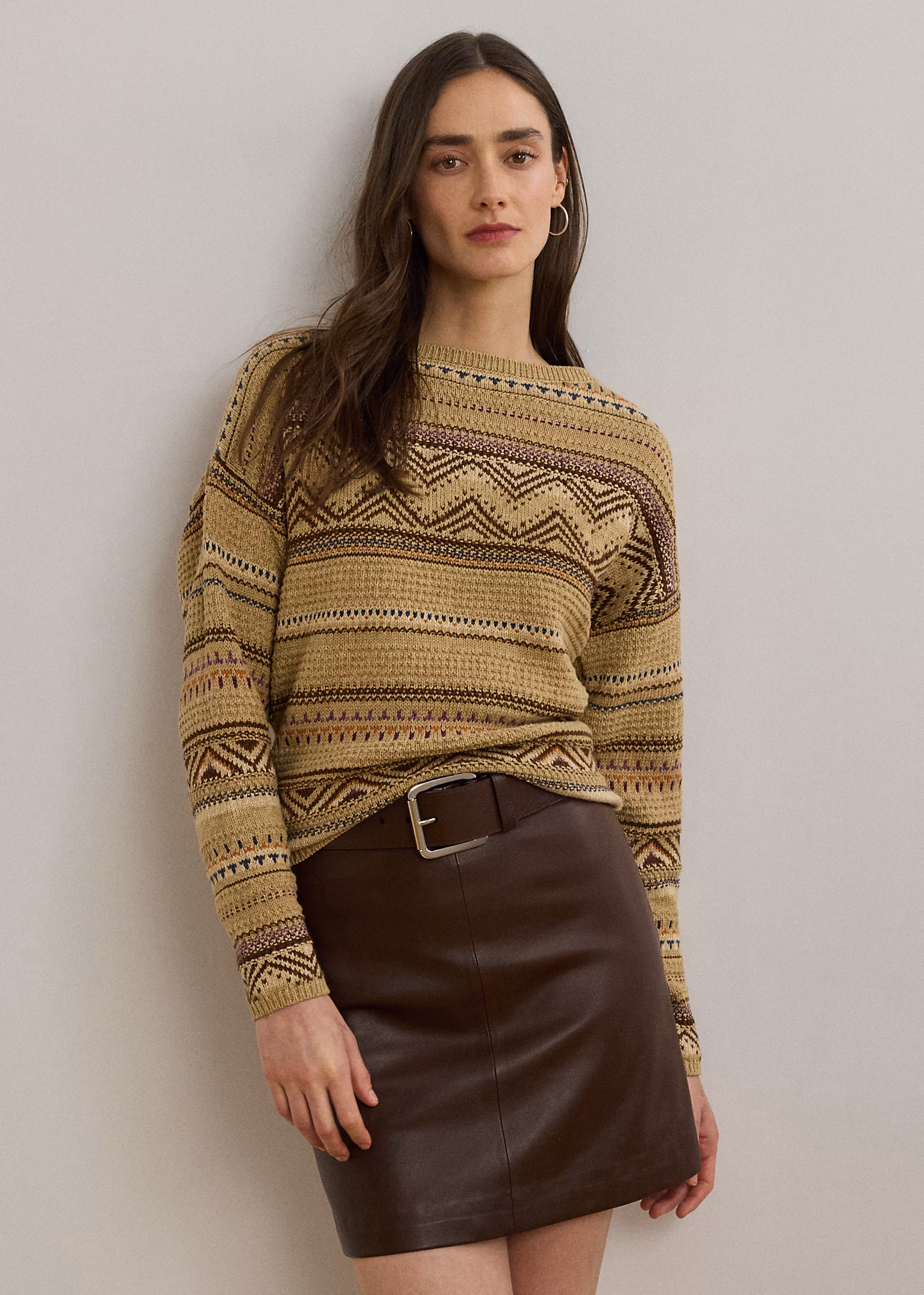 Gestreifter Baumwoll-Leinen-Pullover - RALPH LAUREN OUTLET