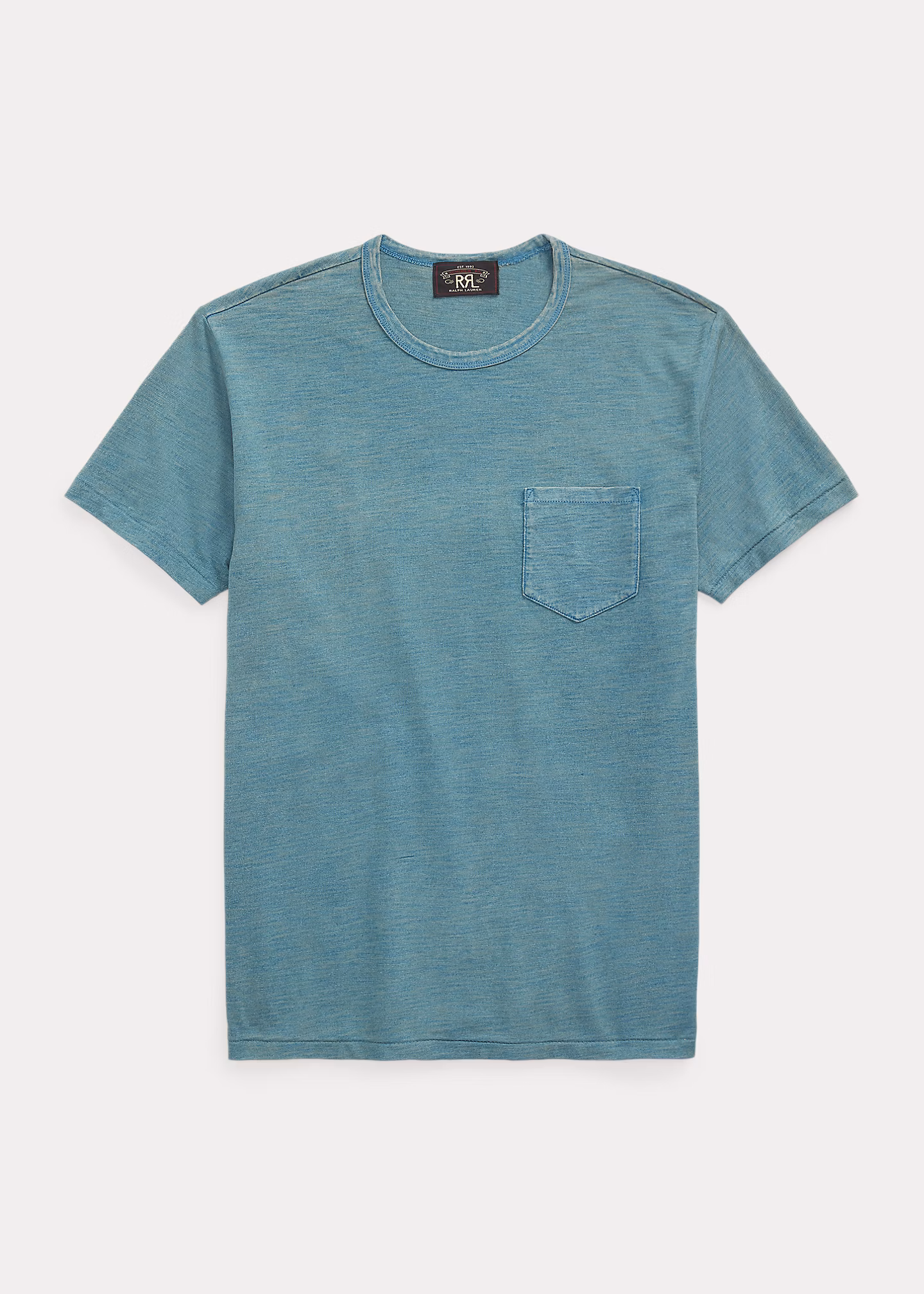 Indigoblaues Jersey-T-Shirt mit Tasche - RALPH LAUREN OUTLET