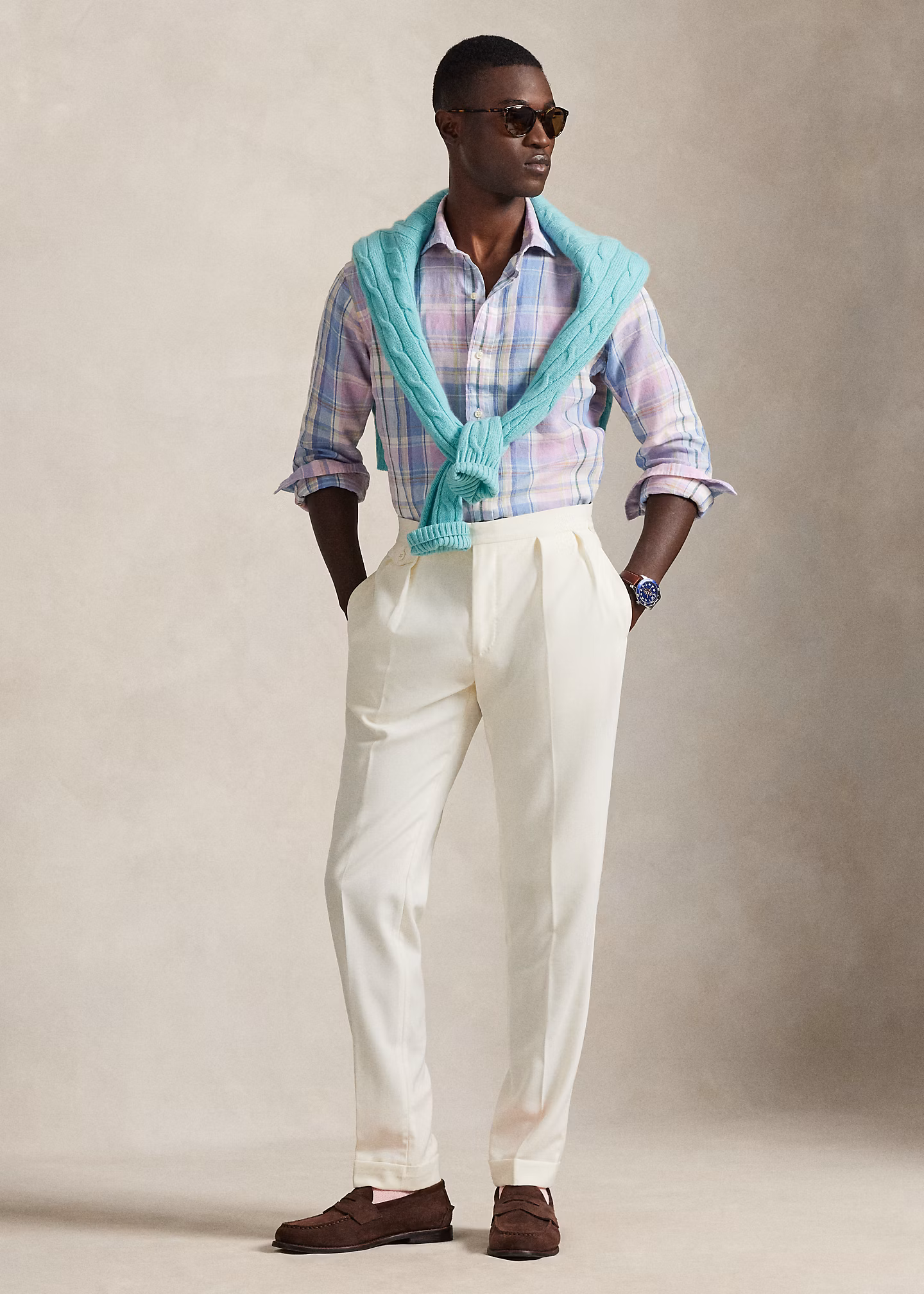 Classic-Fit Leinenhemd mit Karomuster - RALPH LAUREN OUTLET