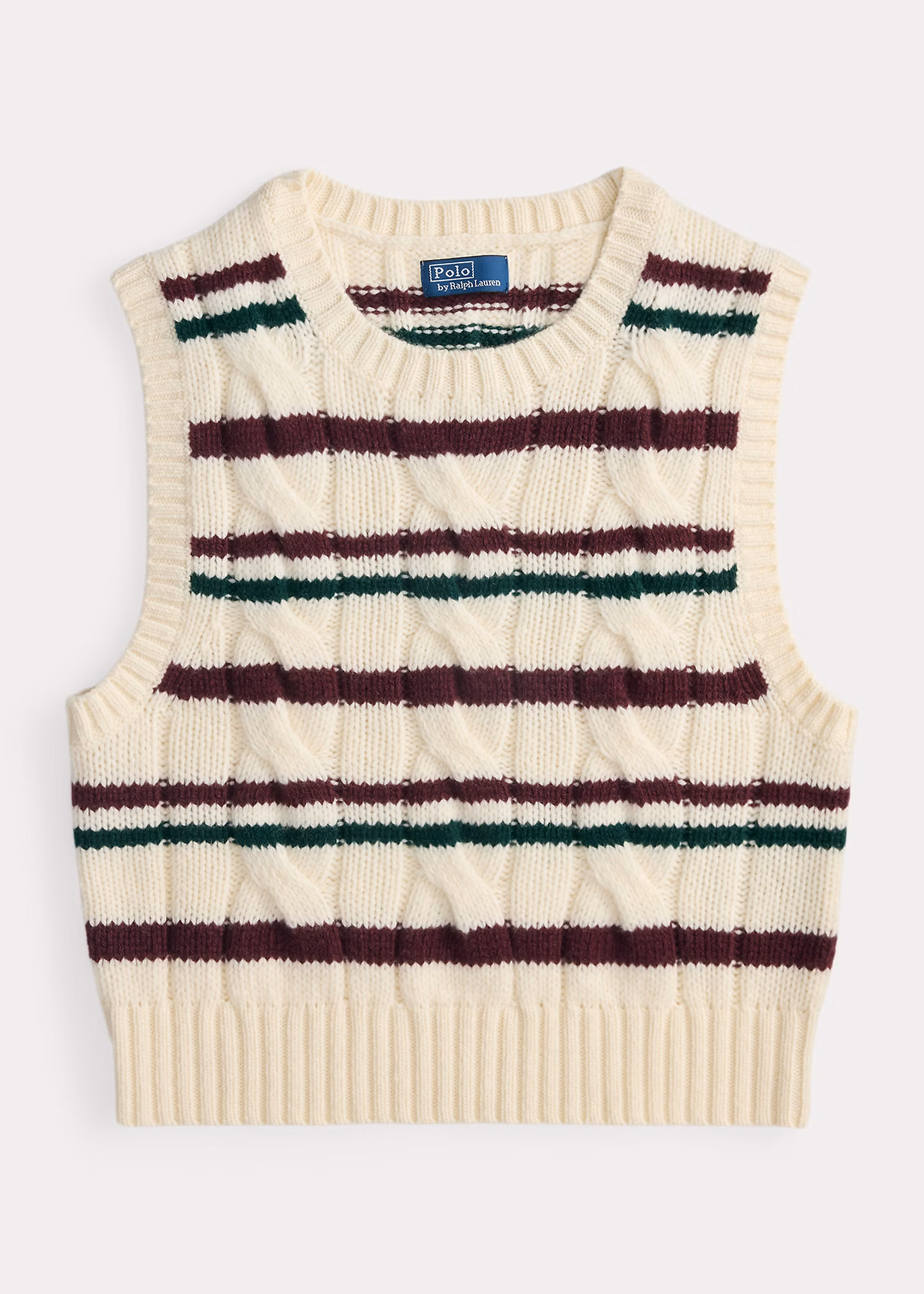 Woll-Kaschmir-Pullunder mit Zopfmuster - RALPH LAUREN OUTLET