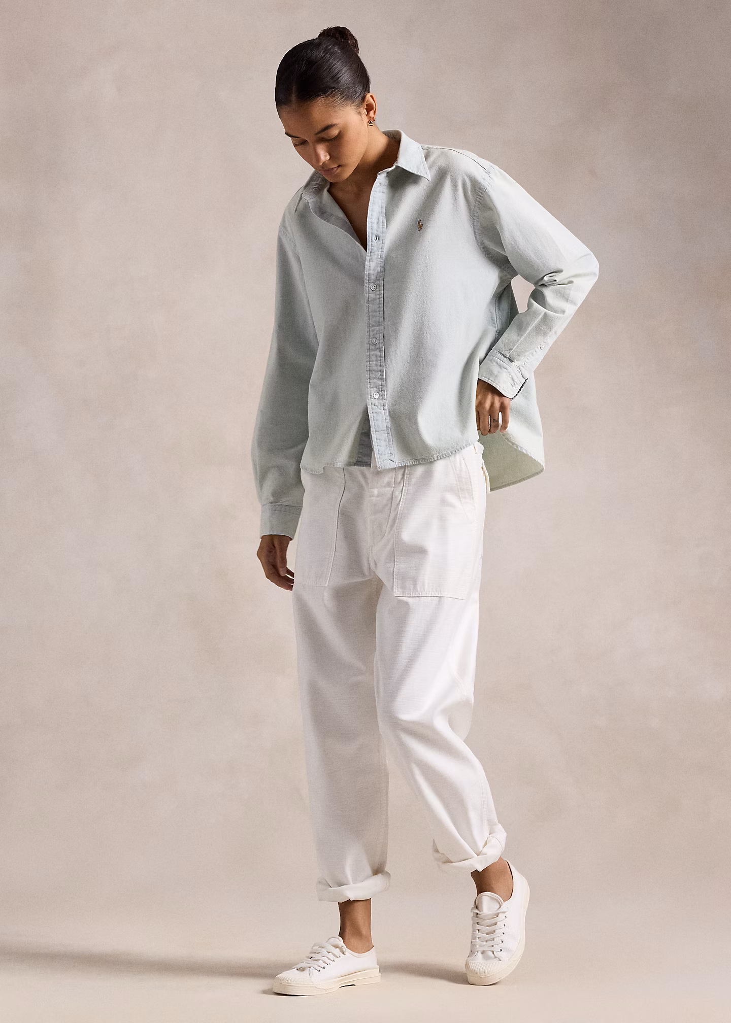 Verkürztes, kastenförmiges Chambray-Hemd - RALPH LAUREN OUTLET